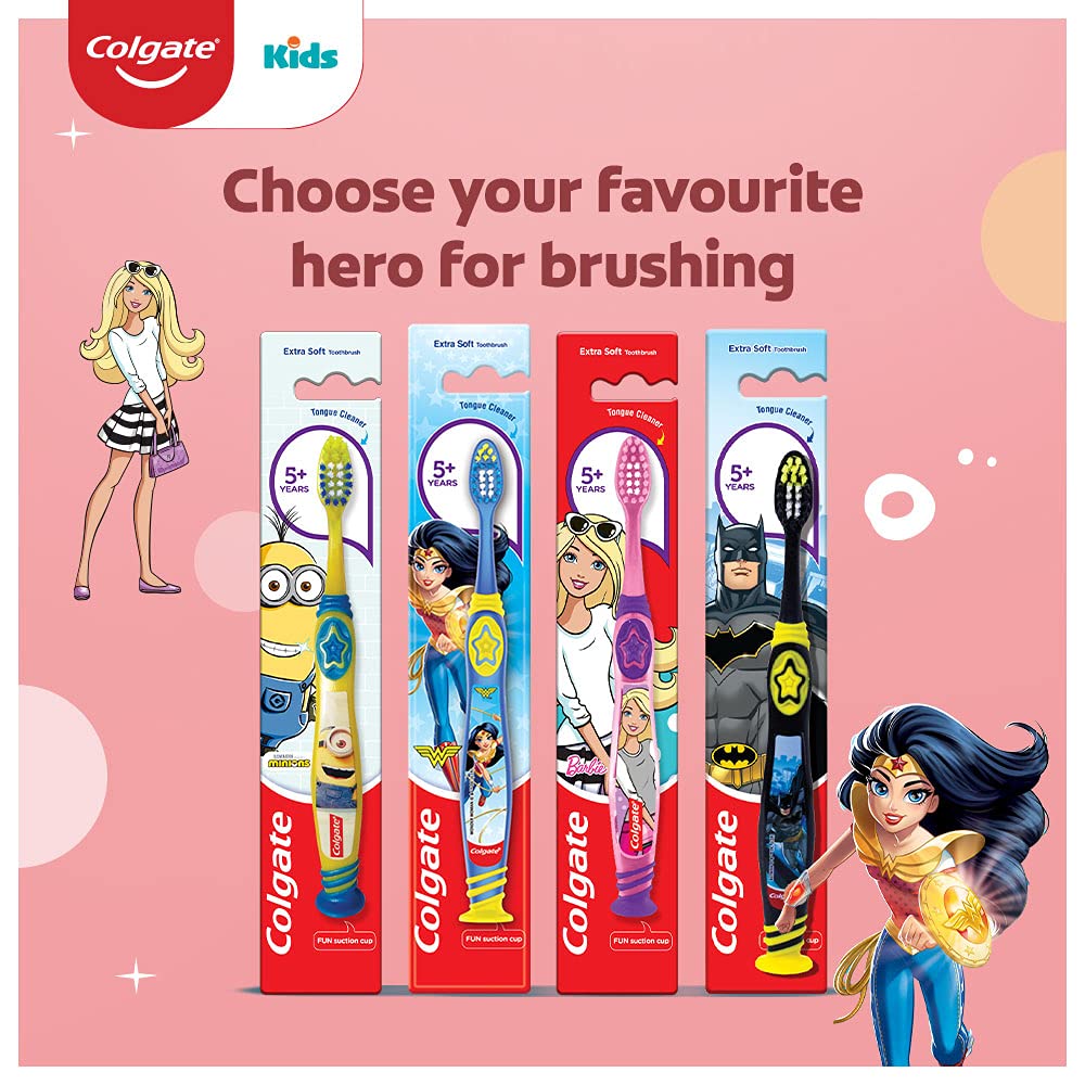 Colgate Kids Barbie Toothbrush, Extra Soft with Tongue Cleaner (Pack of 3) – view 9