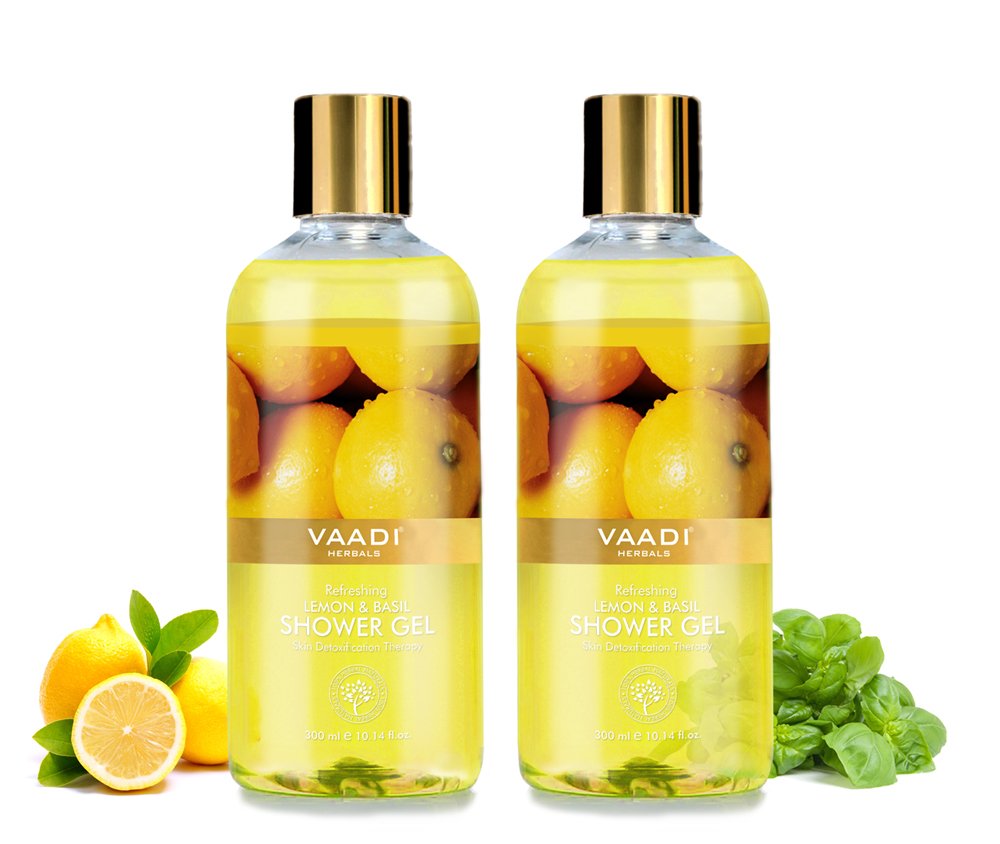Vaadi Herbals shower gel in lemon and basil pack of 2
