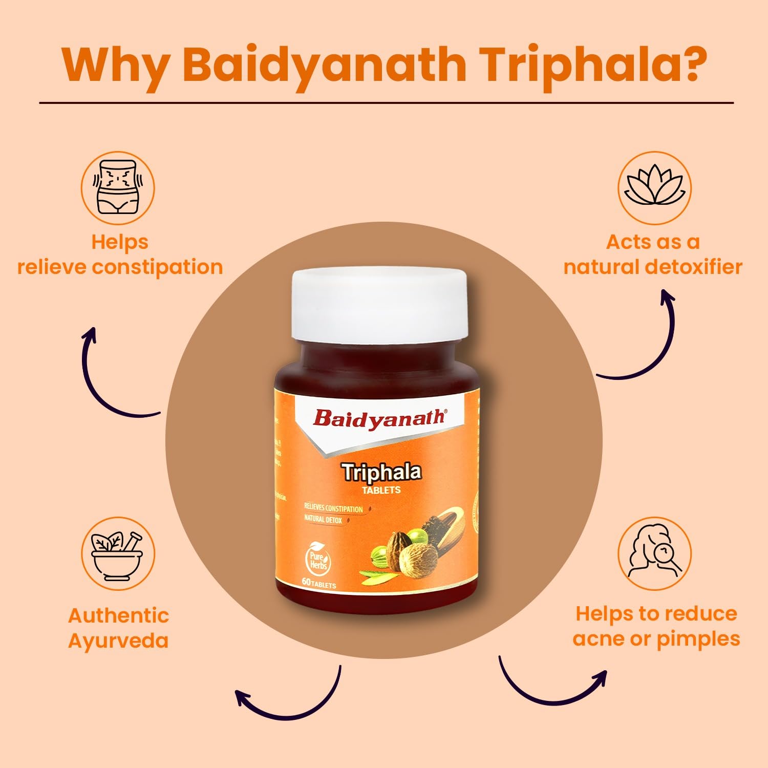 Baidyanath Triphala 60 Tablets- Supports Healthy Digestion – view 5