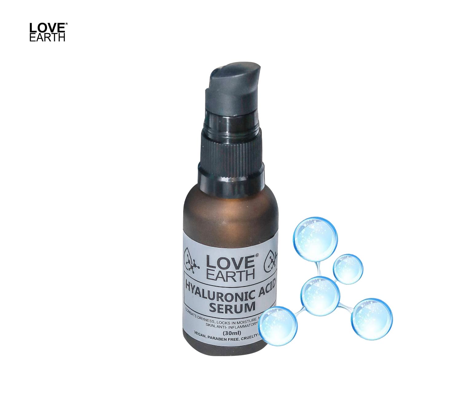 Love Earth Hyaluronic Acid Serum With Organic Aloe Vera & Essential Oils For Moisturised, Nourished & Hydrated Skin 30 ML – view 3