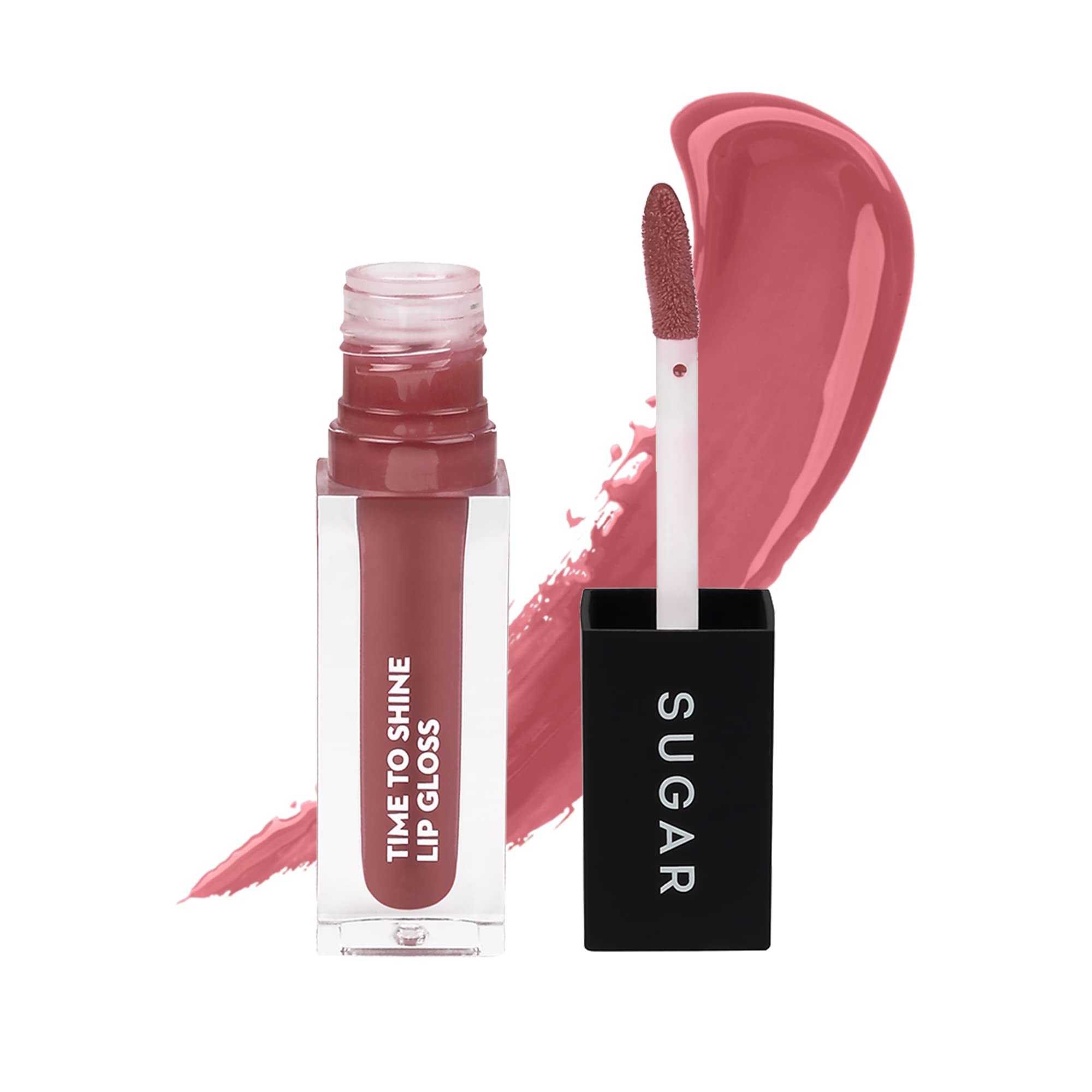 Shimmery pink nude lip gloss tube in Velma Pinkley