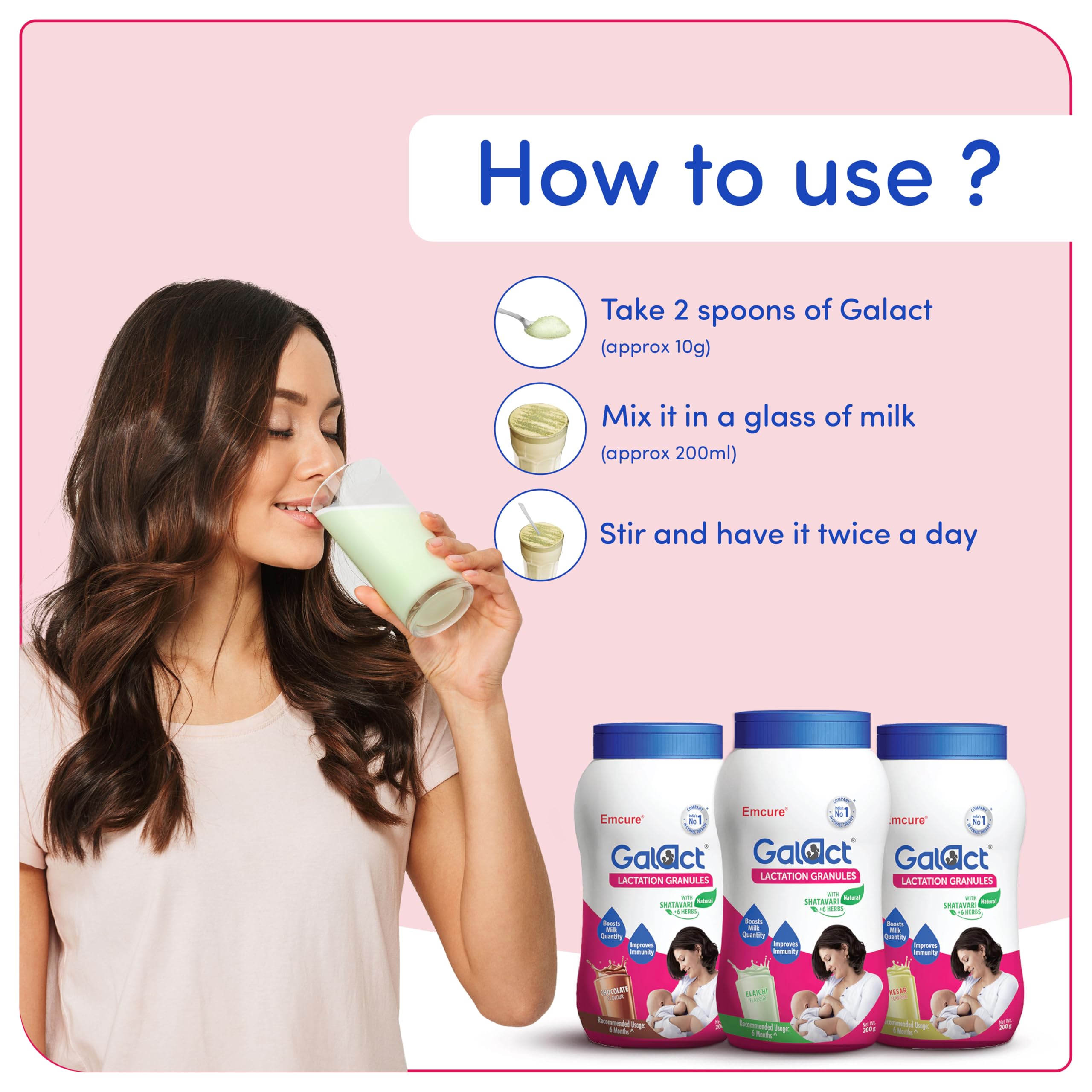 Galact Granules - Lactation Supplement for breastfeeding with Shatavari To Increase Breast Milk - Chocolate Flavour 400 G – view 6