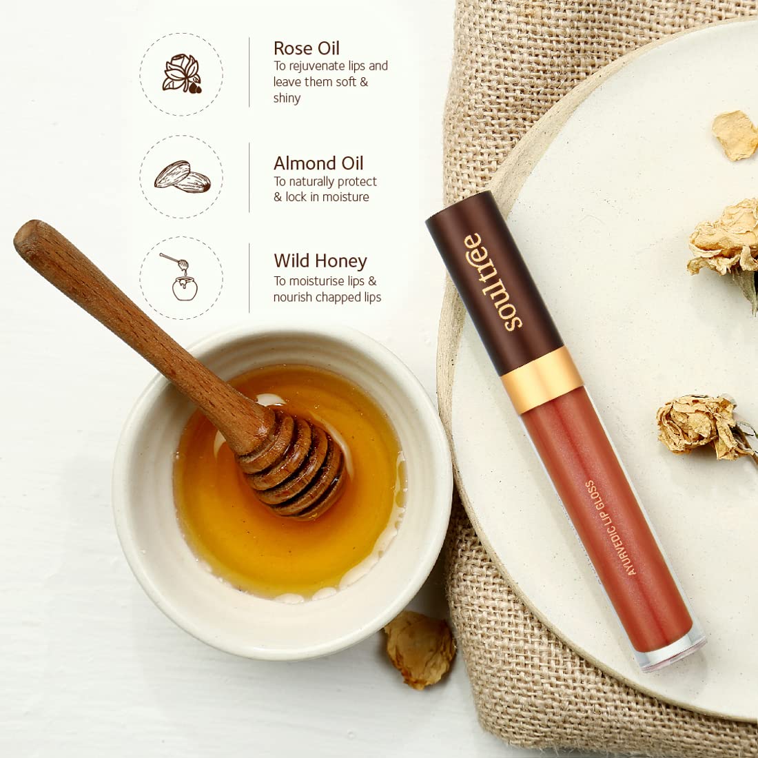 SoulTree Ayurvedic Lip Gloss - Rich Earth Colour(204), 5 g – view 5