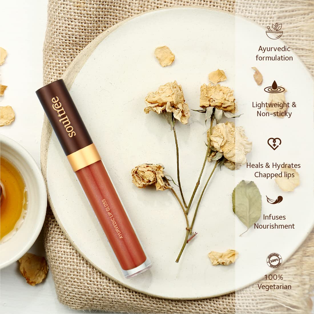 SoulTree Ayurvedic Lip Gloss - Rich Earth Colour(204), 5 g – view 6