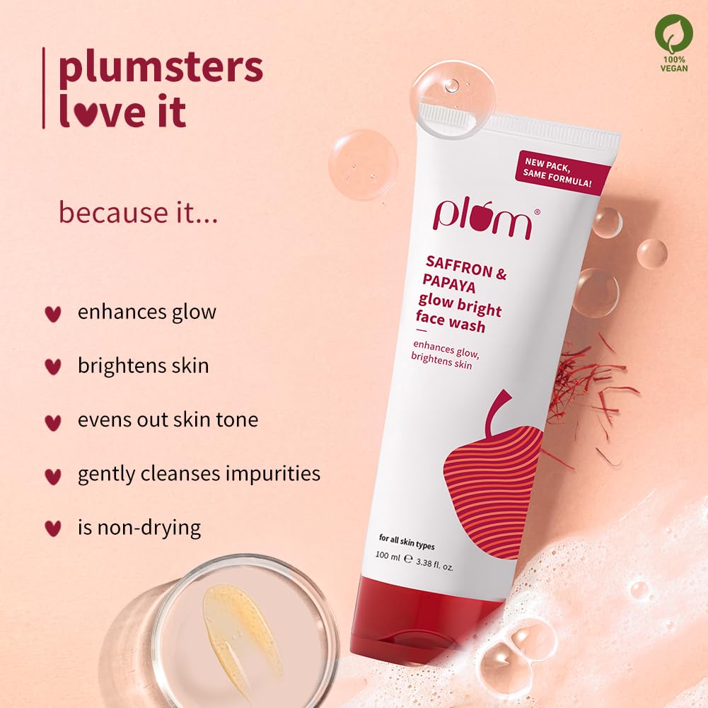 Plum Saffron & Papaya Glow & Brightening Face Wash with Vitamin B5 – view 7