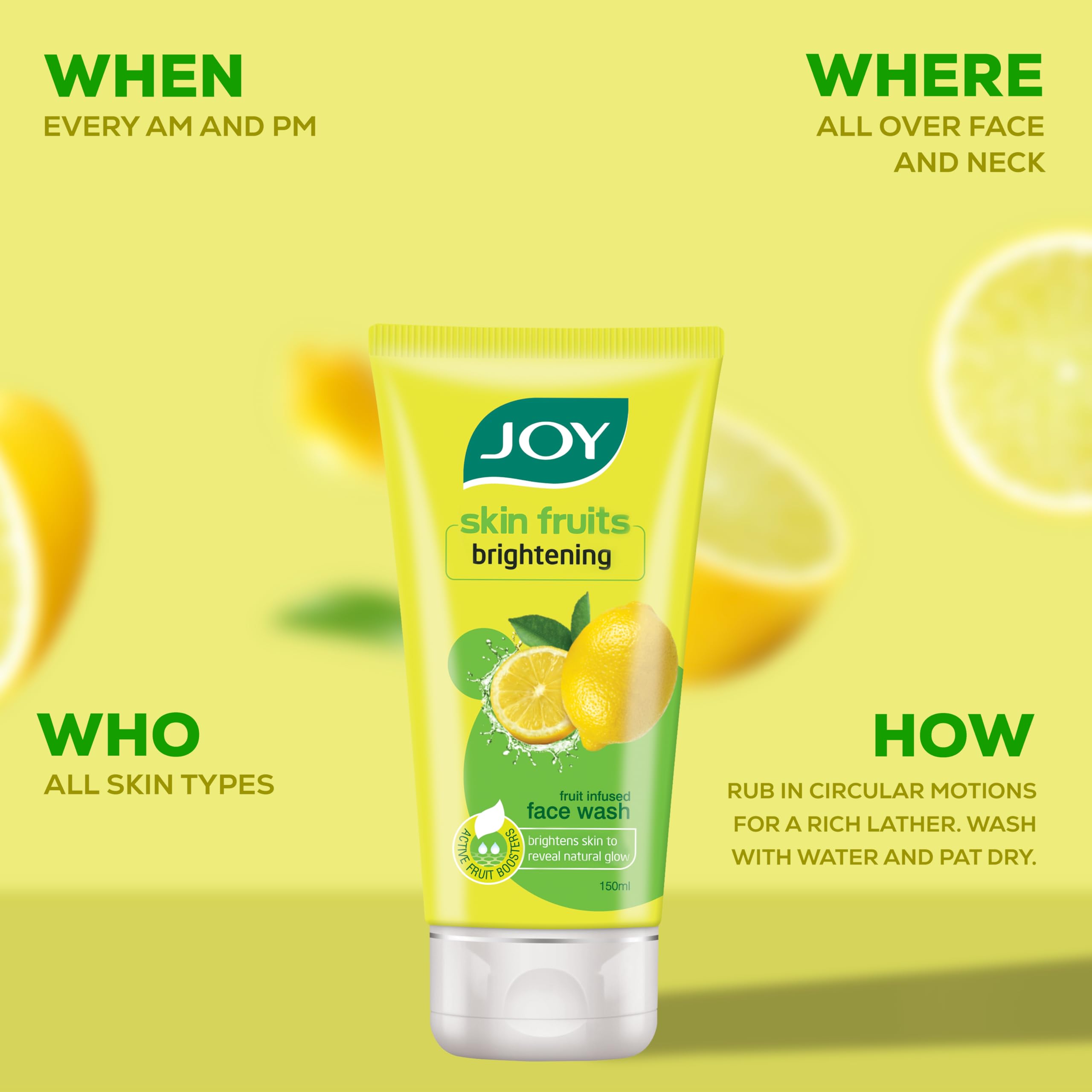 Joy Skin Fruits Lemon Brightening Face Wash 150ml x 2 – view 7