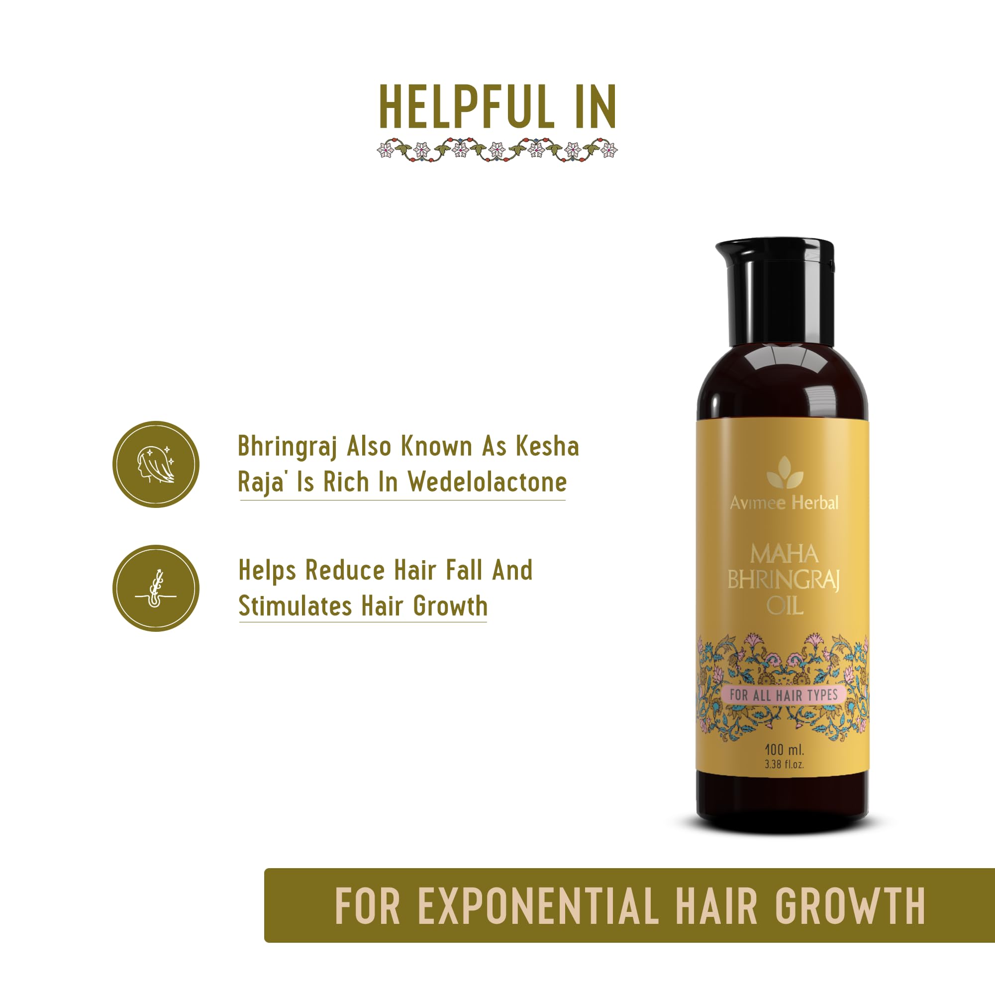 Avimee Herbal Keshpallav Mahabhringraj Oil for Hair Growth – view 3