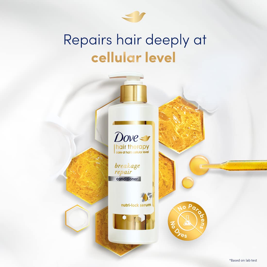 Dove Hair Therapy Breakage Repair Conditioner, No Parabens & Dyes, With Nutri-Lock Serum for Thicker Looking Hair, 380 ml – view 7