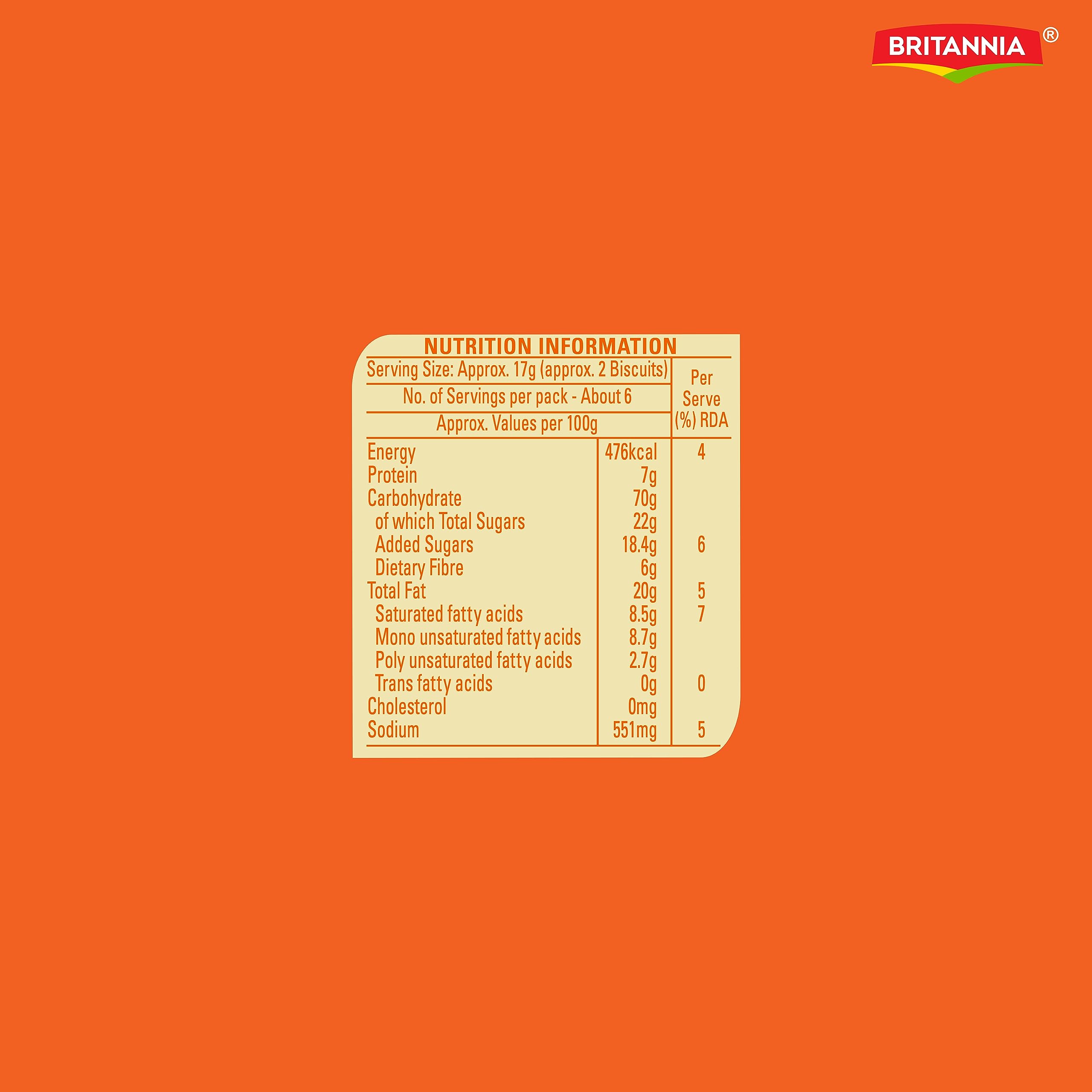 Britannia Nutrichoice Oats Orange Almond Cookies, 75g – view 3