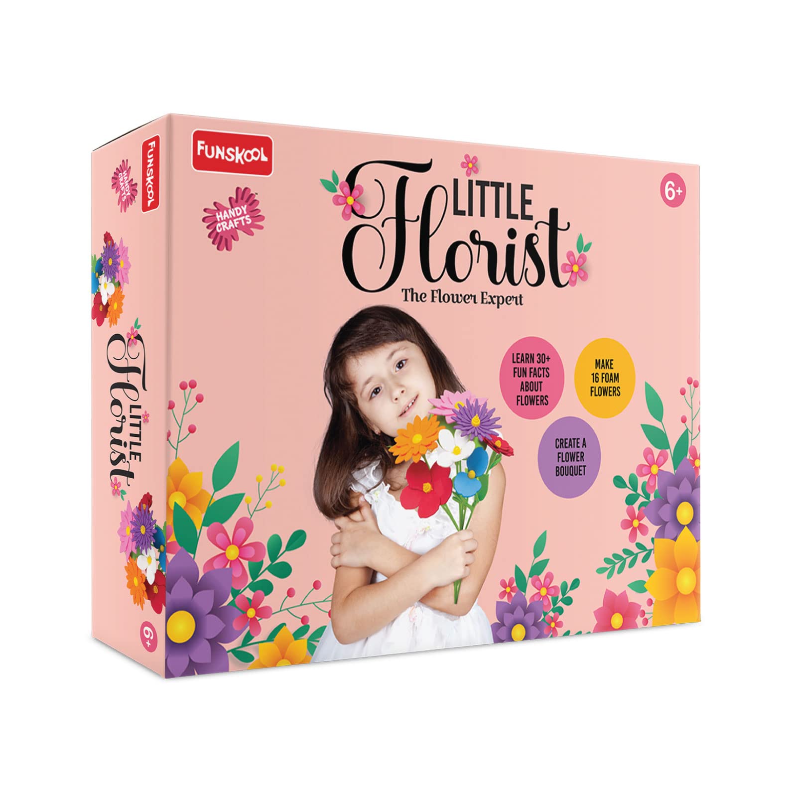 Multicolor DIY flower making kit for kids with vases and stems