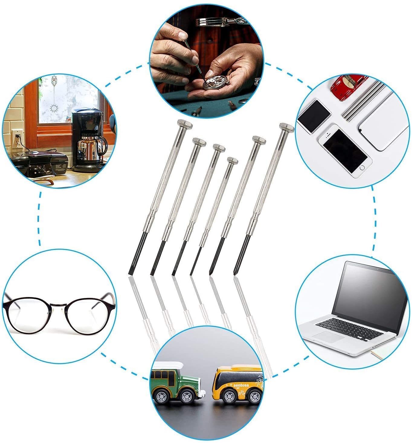 Spartan 6 in 1 Precision Screwdriver Set Multi Repair Screwdriver Tool Kit for Mobiles, Laptops, Electronics (6 Pieces), Black, (Spa-Z0307) – view 5
