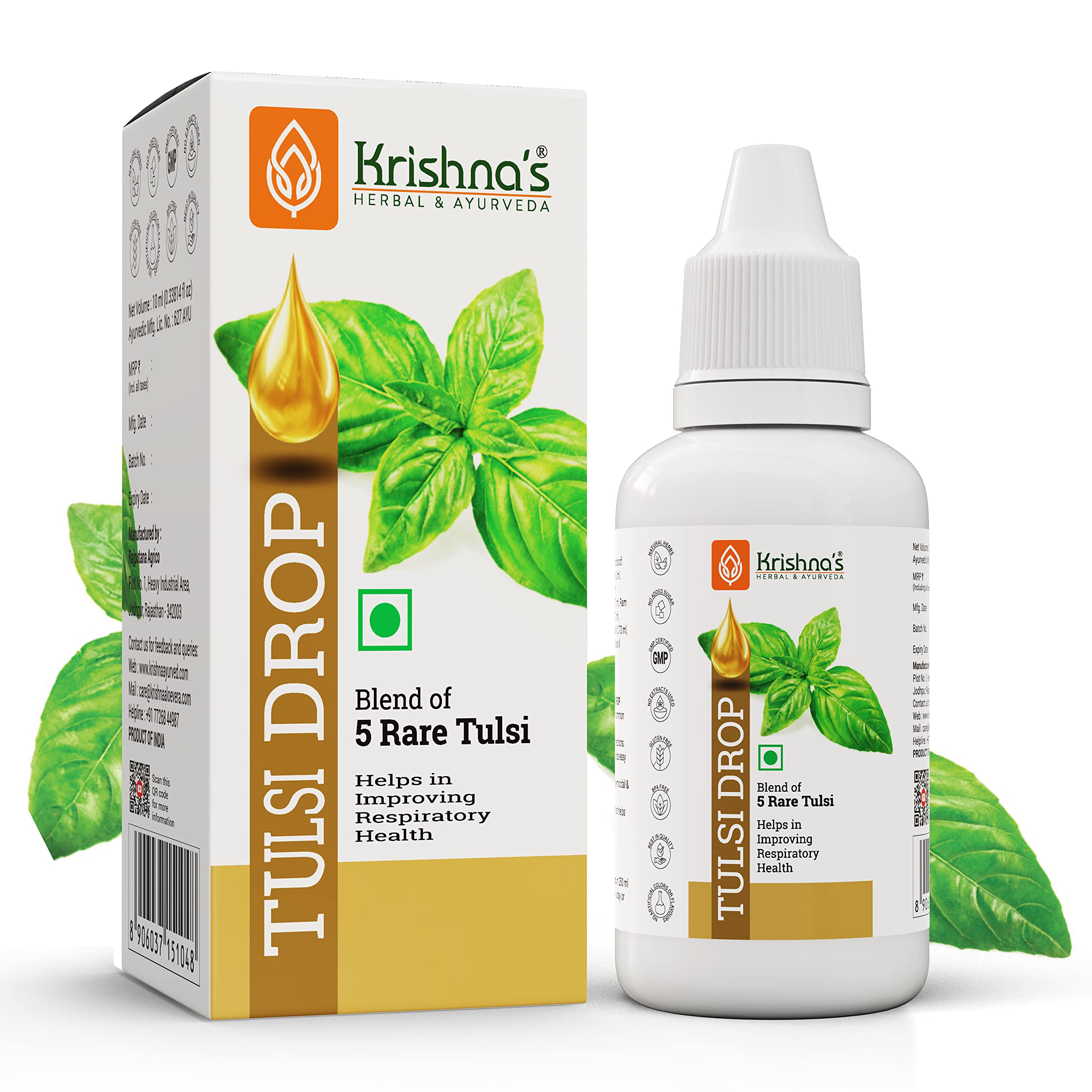 Krishna's Tulsi Drops 30 ml of 5 Rare Tulsi Drop for Natural Immunity Boosting – view 2