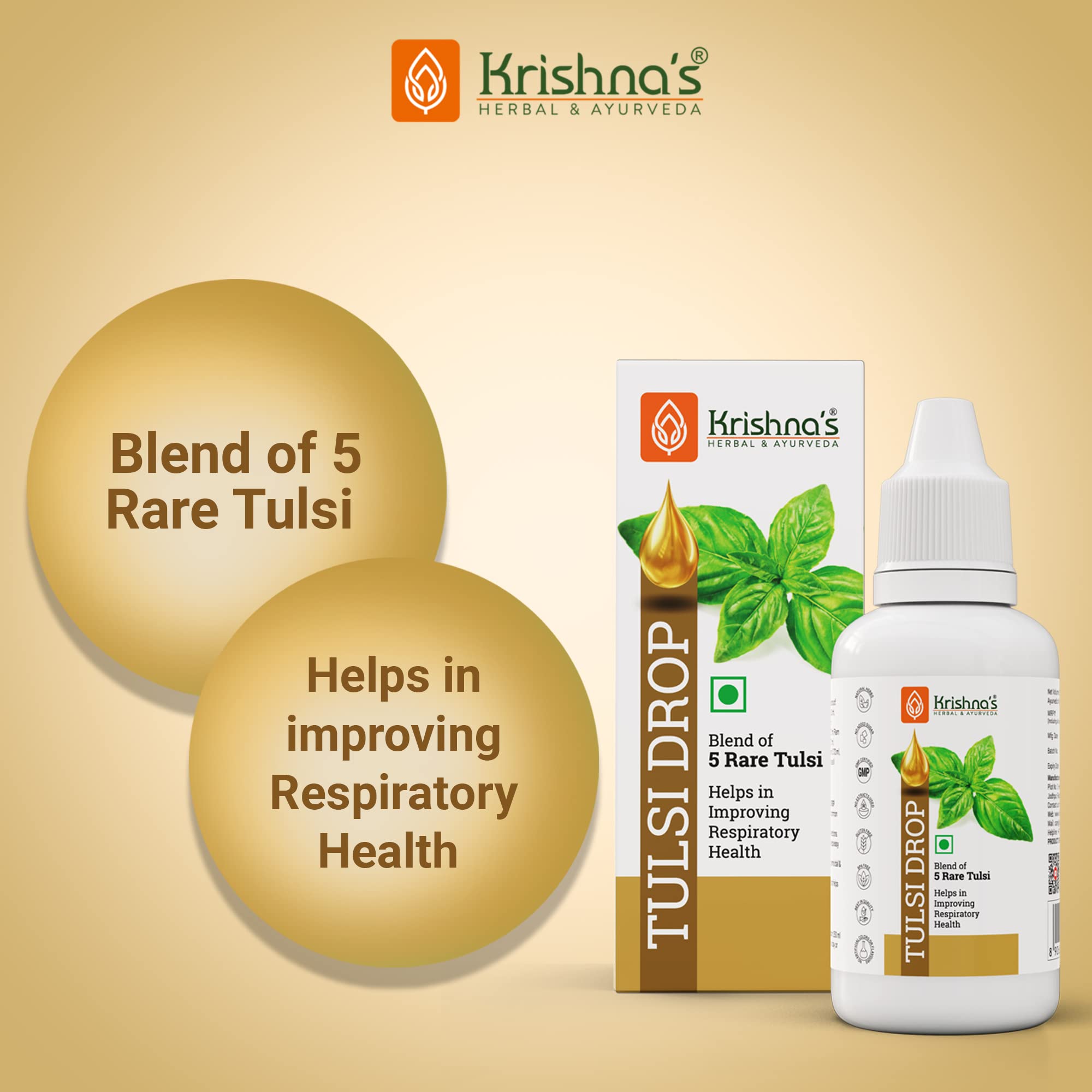 Krishna's Tulsi Drops 30 ml of 5 Rare Tulsi Drop for Natural Immunity Boosting – view 3