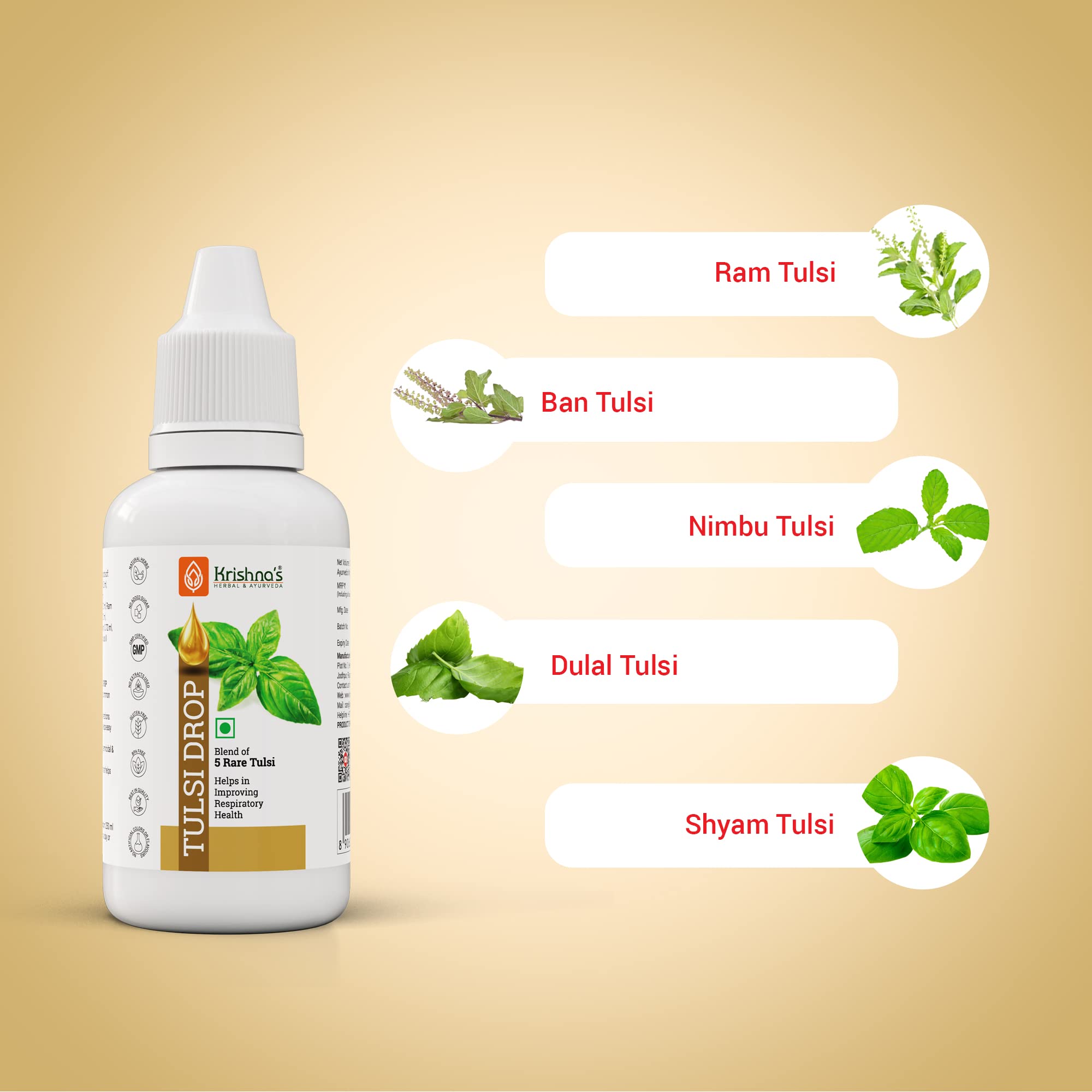Krishna's Tulsi Drops 30 ml of 5 Rare Tulsi Drop for Natural Immunity Boosting – view 4