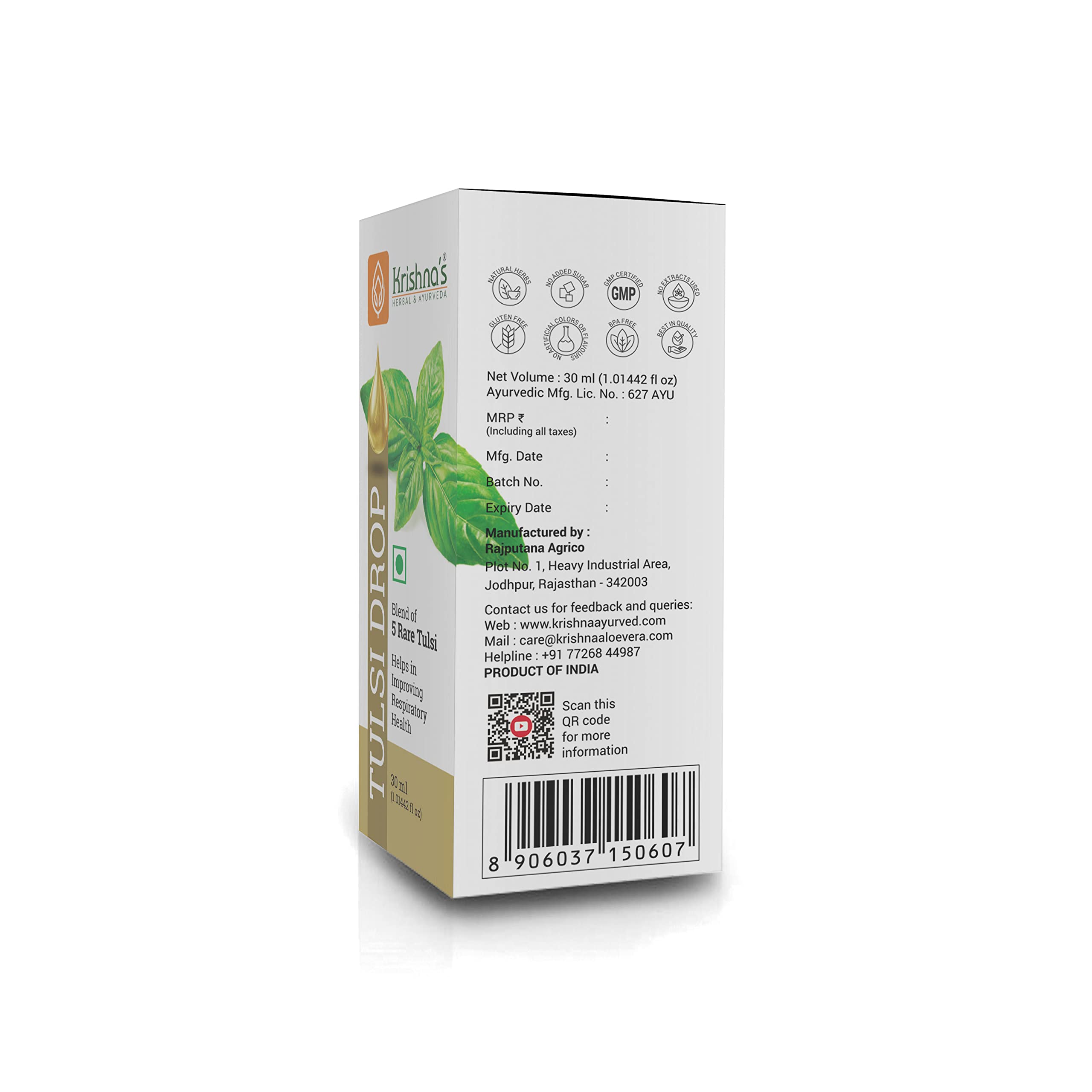 Krishna's Tulsi Drops 30 ml of 5 Rare Tulsi Drop for Natural Immunity Boosting – view 9