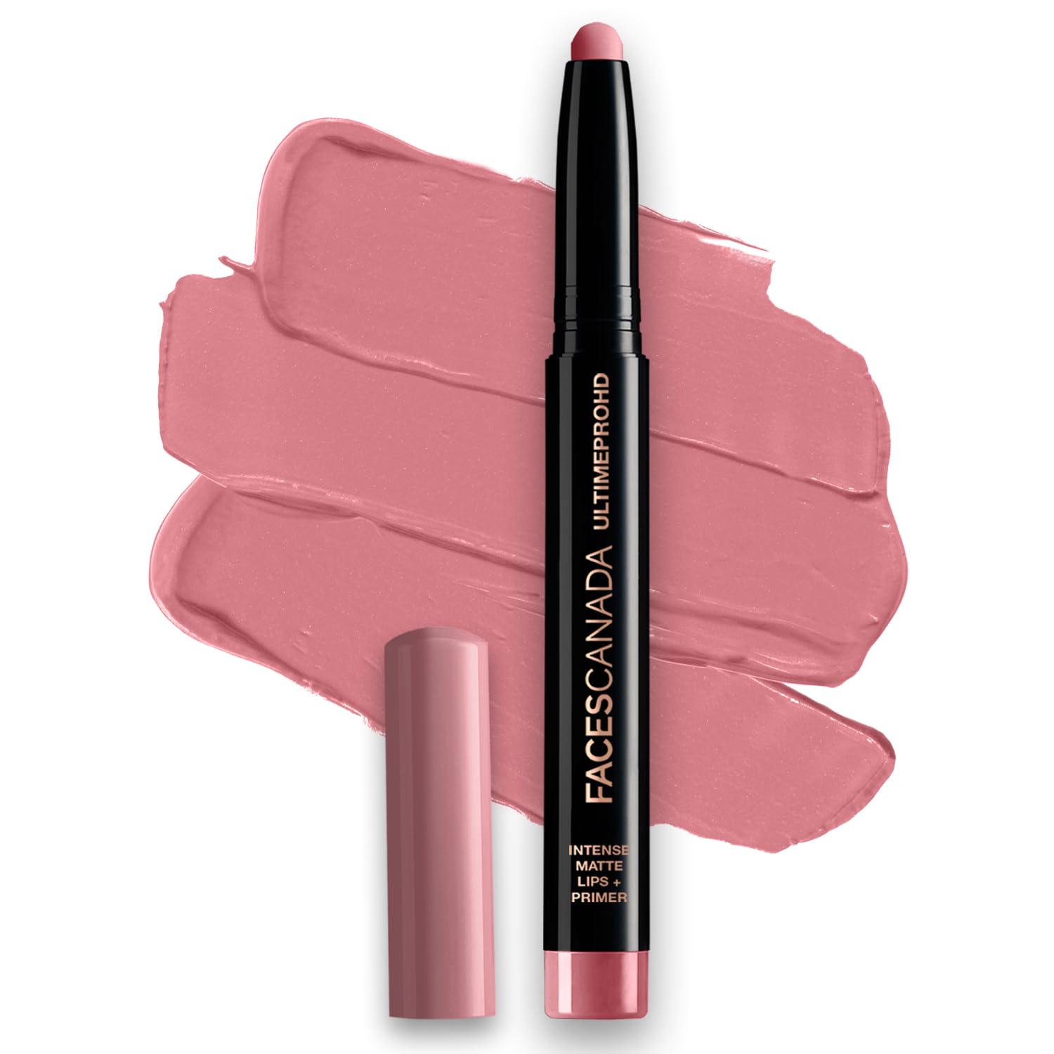 Primer-infused FACESCANADA matte lip crayon tube in Perfection 01