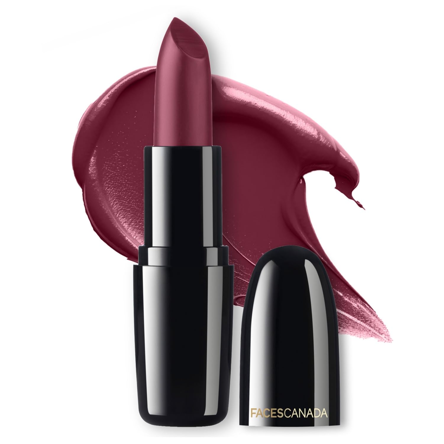 Wine Drop maroon FACESCANADA cream lipstick tube and product