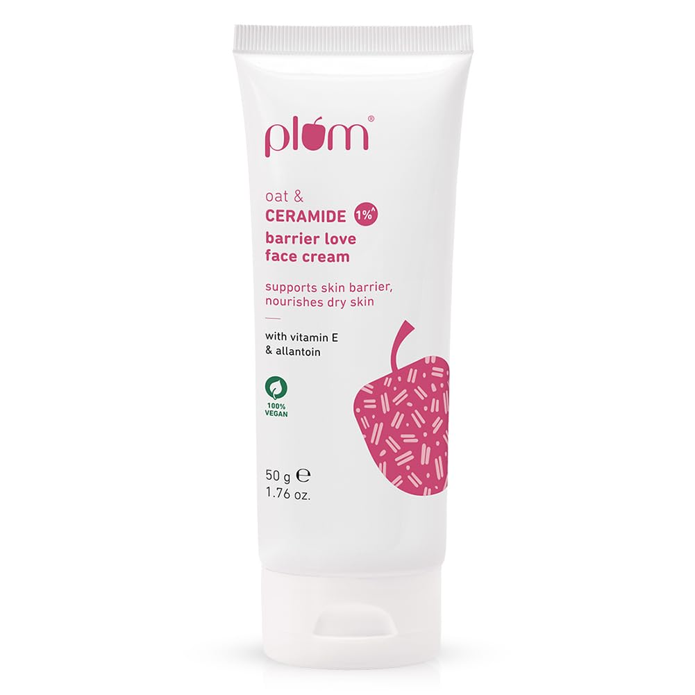 Plum ceramide face cream tube for dry and sensitive skin