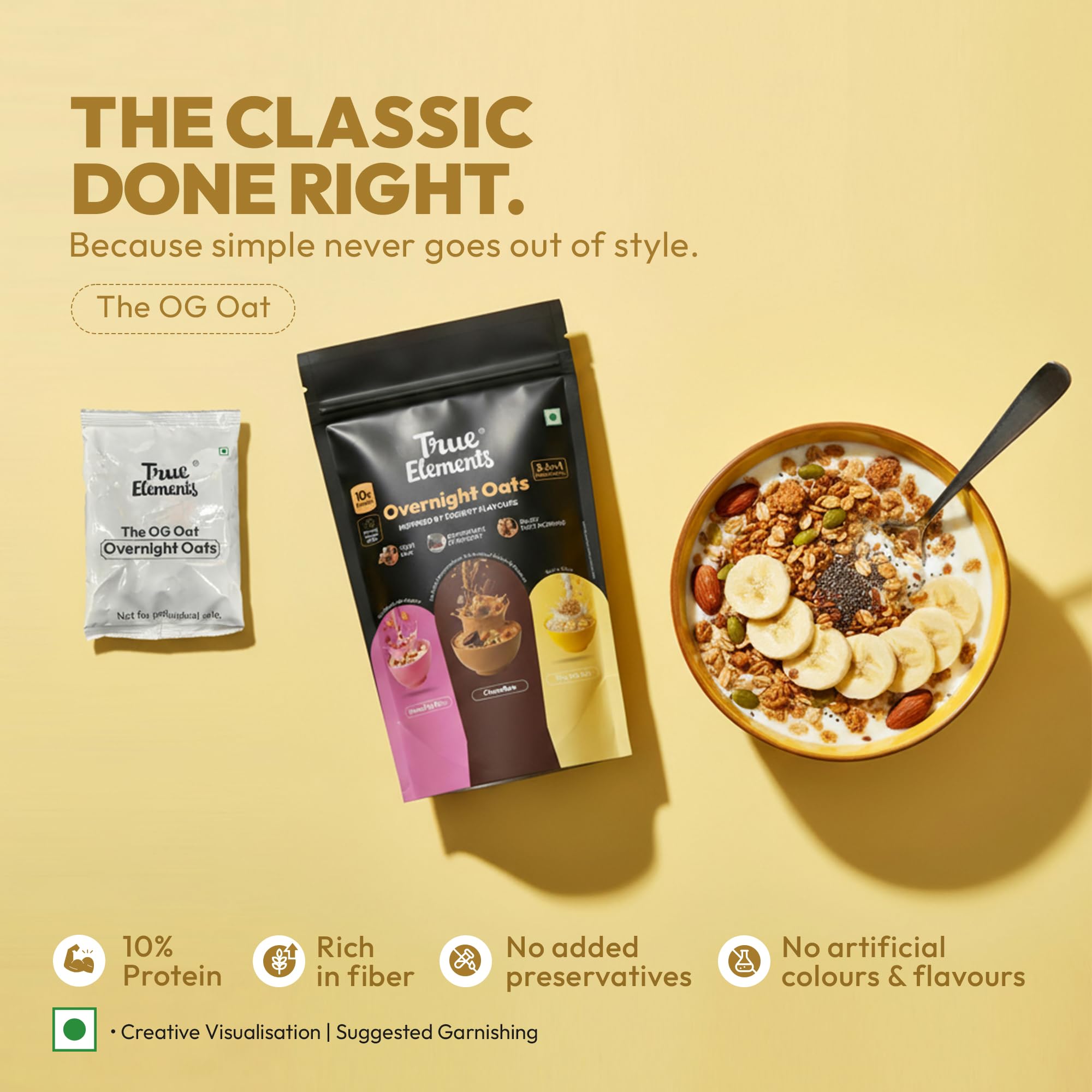 True Elements Overnight Oats - Inspired By Dessert Flavours 372gm – view 4