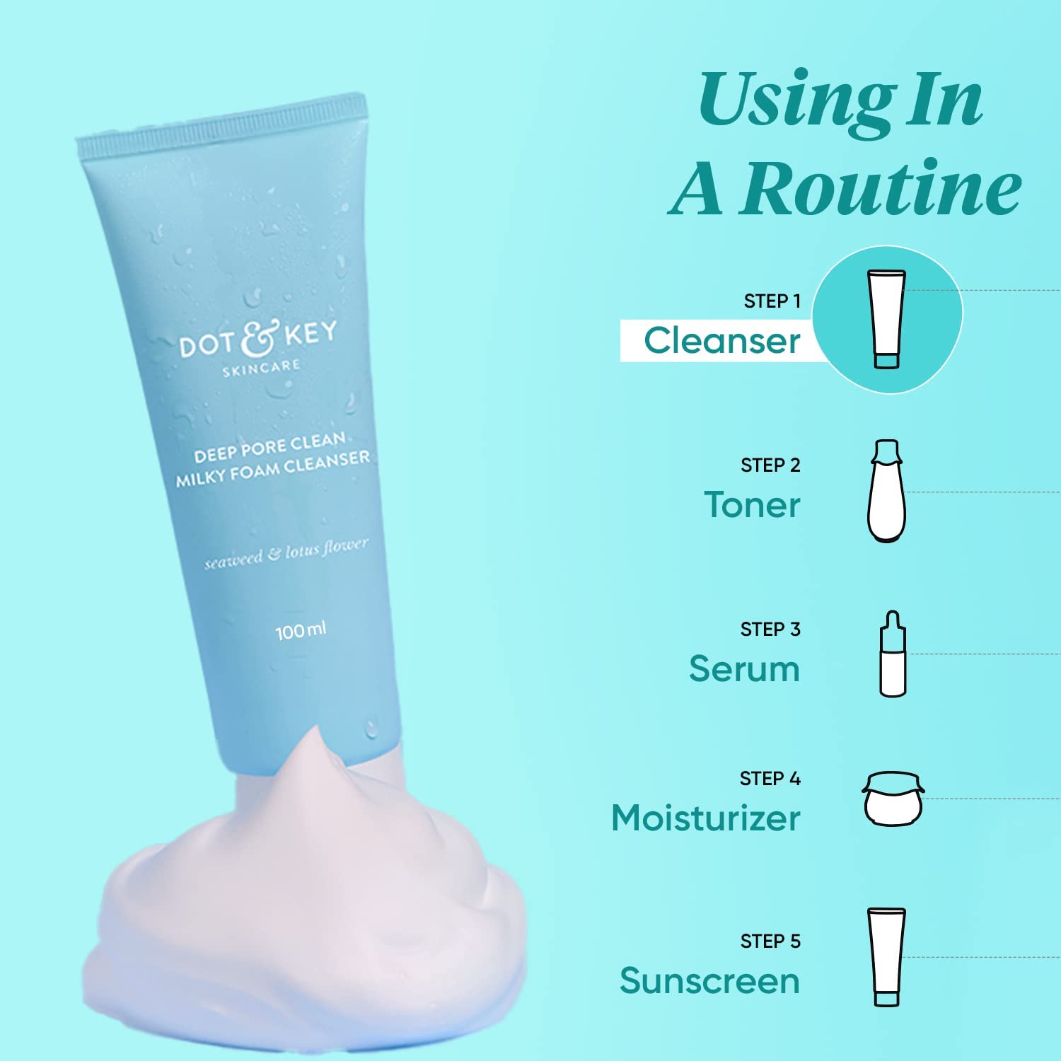 Dot & Key Deep Pore Clean Foaming Face Wash for Daily Use – view 6