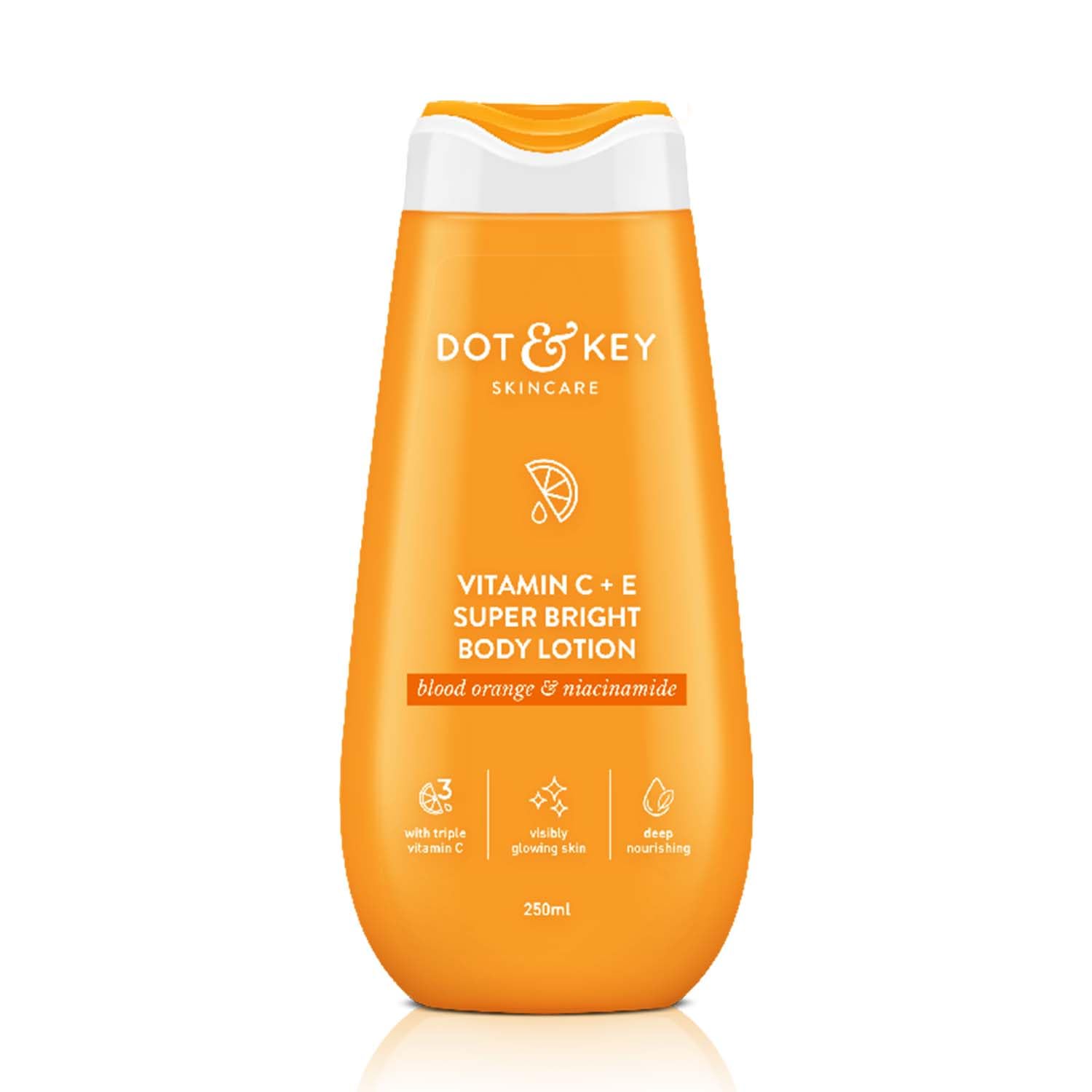 Dot & Key Super Bright body lotion bottle for glowing skin