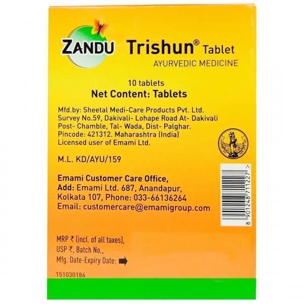 Zandu Trishun Tablets for Cold, Cough, Sore Throat and Body Ache, 30 Tablets, Pack of 2 – view 4