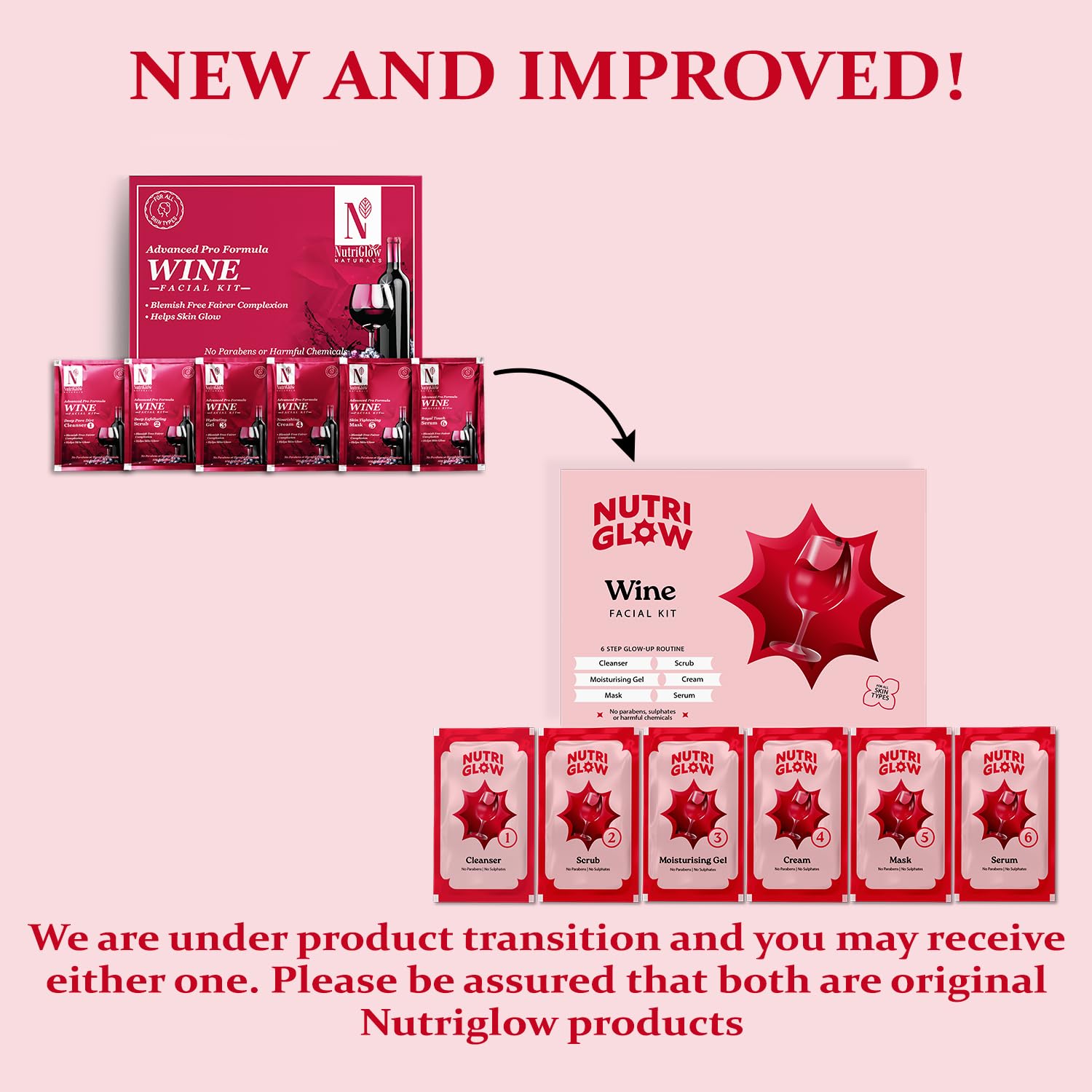 NutriGlow NATURAL'S Advanced Pro Formula Wine Facial Kit For Glowing Skin With Goodness Of Red Grape Extracts, Blemish Free, All Type of Skin Solution for men & women, 60 GM – view 3
