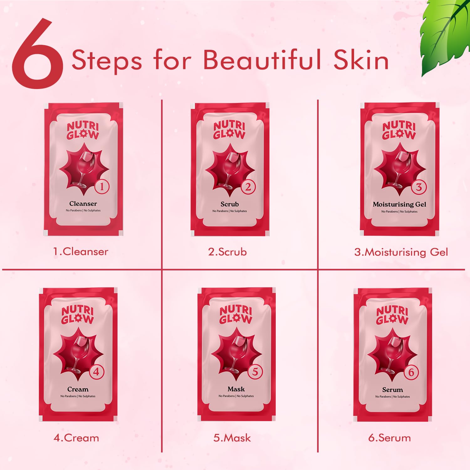 NutriGlow NATURAL'S Advanced Pro Formula Wine Facial Kit For Glowing Skin With Goodness Of Red Grape Extracts, Blemish Free, All Type of Skin Solution for men & women, 60 GM – view 5