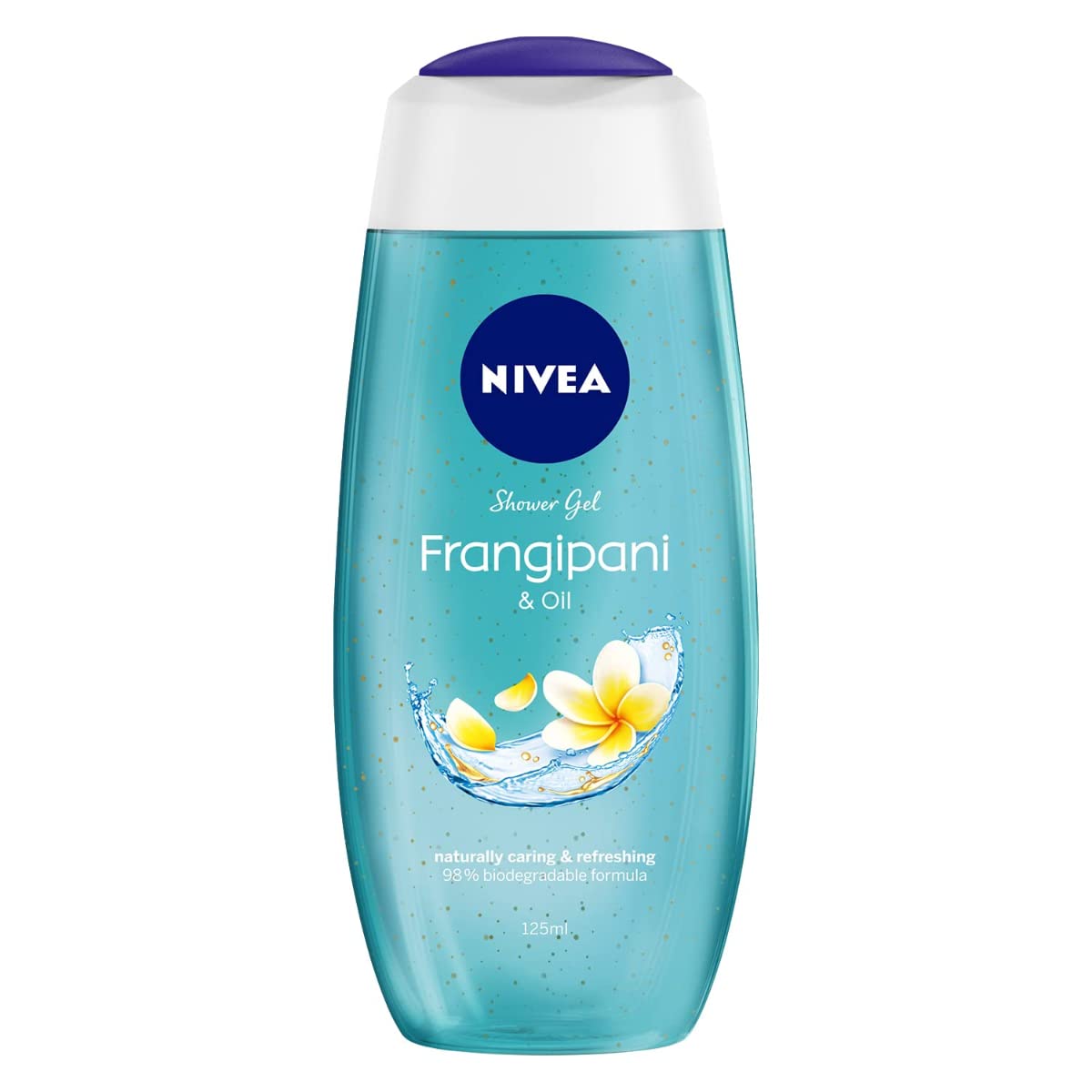 Front view of NIVEA Frangipani body wash shower gel bottle