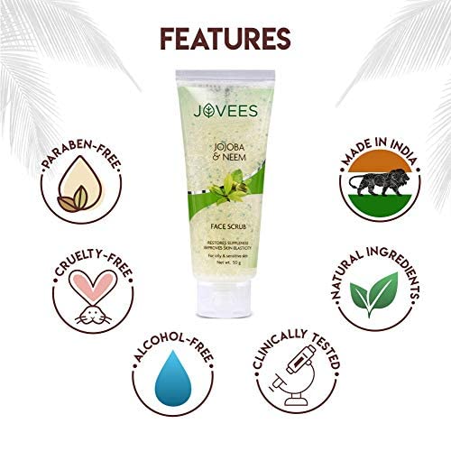 Jovees Herbal Jojoba & Neem Face Scrub For Oily and Sensitive Skin, 100g – view 3