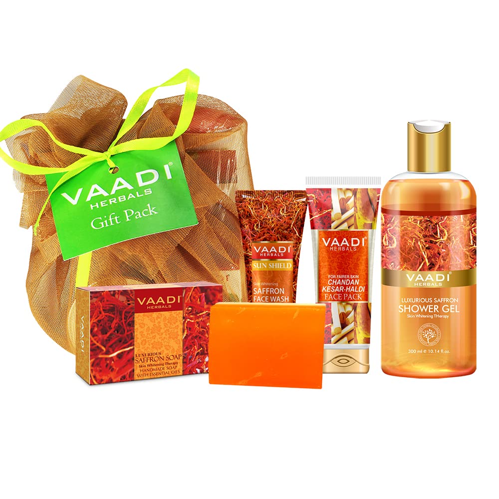 Vaadi Herbals luxurious saffron face and body care set