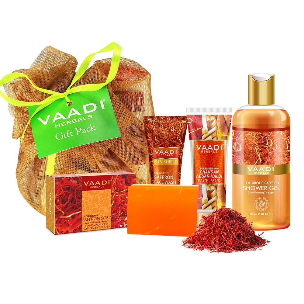 VAADI HERBALS Luxurious Saffron Skin Whitening Set, Gel, 4 Count – view 2