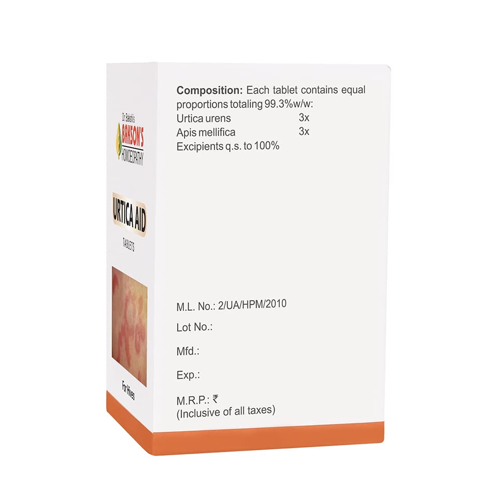 Dr. Bakshi's BAKSON'S HOMOEOPATHY URTICA AID TABLETS -75 TABS – view 2