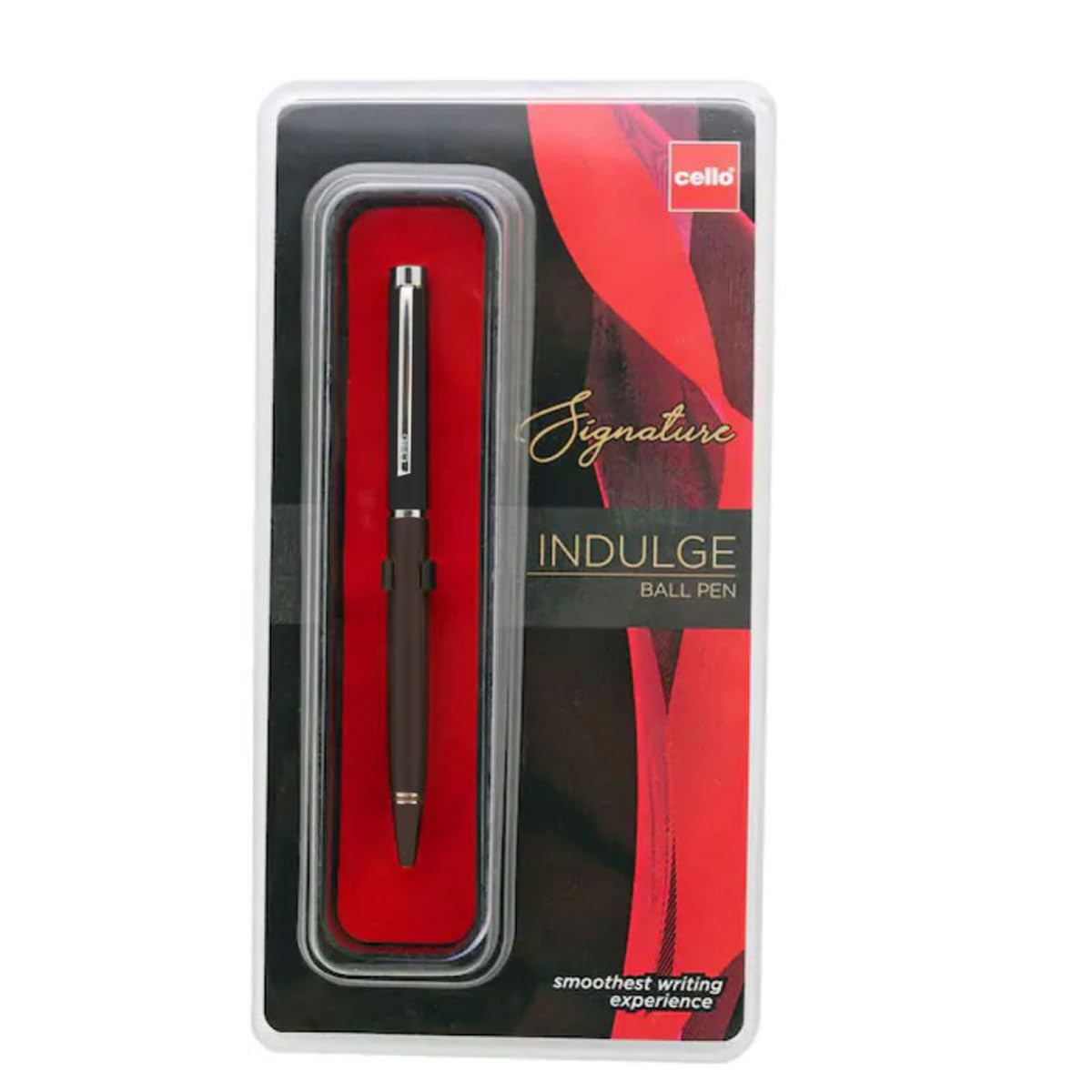 Cello Signature Indulge blue ink metal pen with twist closure