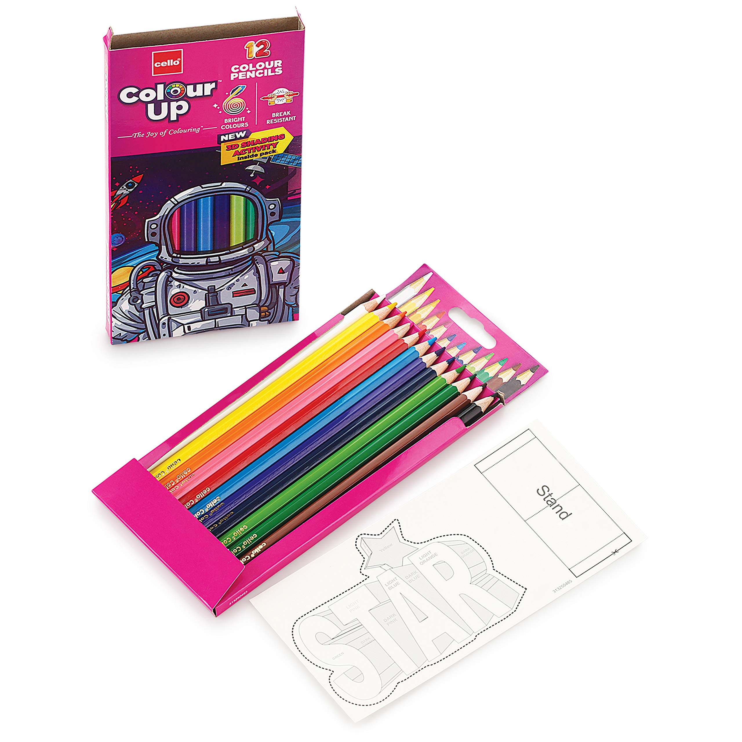 Cello ColourUp Colour Pencil Set -Pack of 12, Bright and Strong Pencil colours, Non toxic colouring range, Safe colours for children – view 3