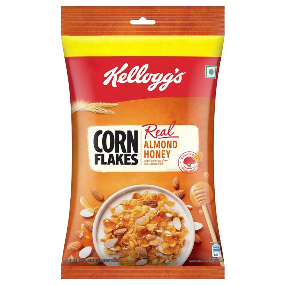 Pack of Kellogg's almond honey breakfast cereal with corn flakes