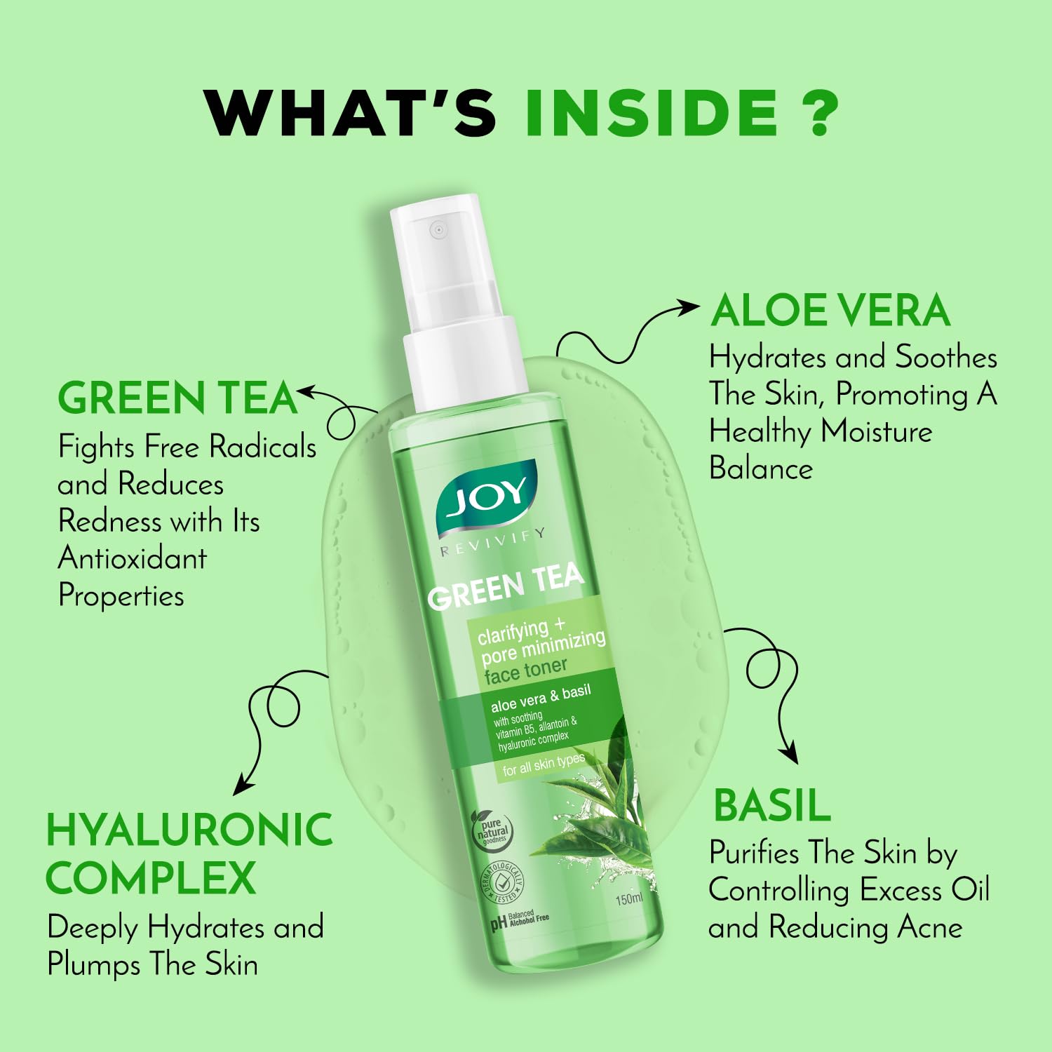 Joy Clarifying & Pore Minimizing Green Tea Face Toner (150ml) – view 2