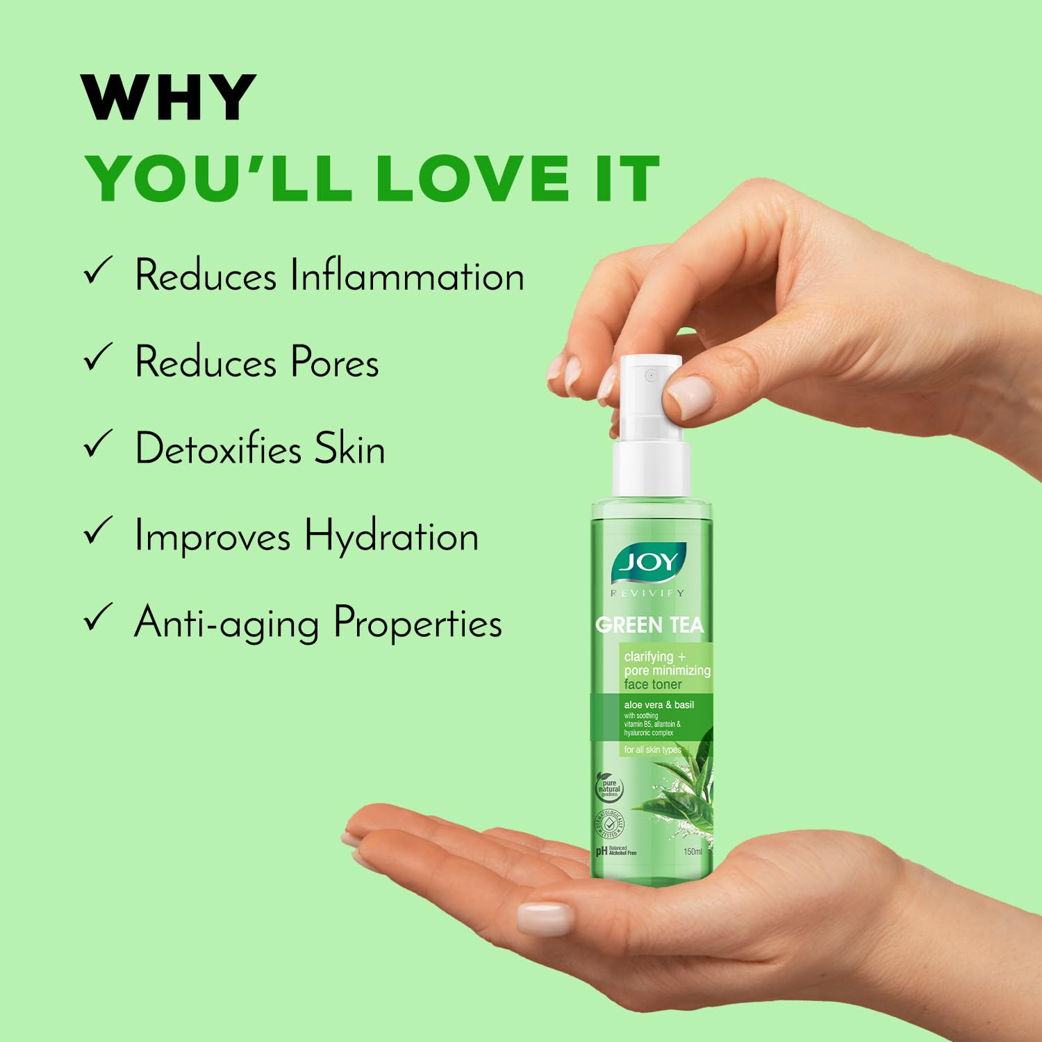 Joy Clarifying & Pore Minimizing Green Tea Face Toner (150ml) – view 4