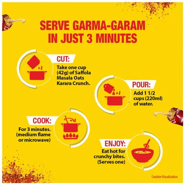 Saffola Masala Oats - Karara Crunch, Classic Masala, Tasty Recipe, 500 g – view 6