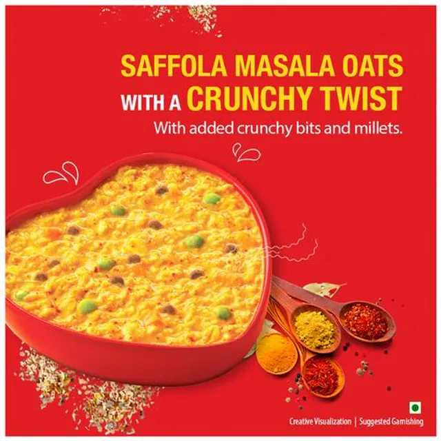 Saffola Masala Oats - Karara Crunch, Classic Masala, Tasty Recipe, 500 g – view 8