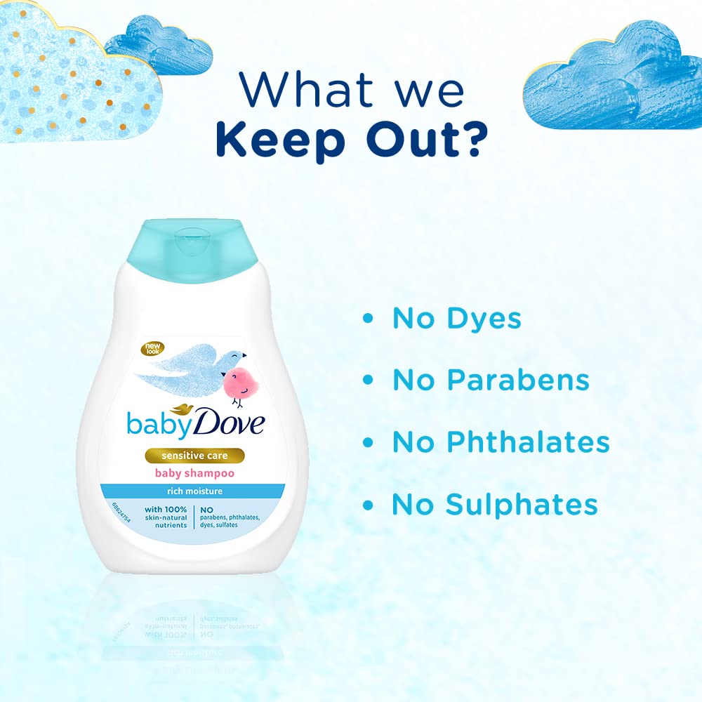 Baby Dove Shampoo 200 ml, Mild No Tears Rich Moisture Baby Shampoo for kids, Gentle Care for Baby's Soft Hair - No sulphate, no Paraben shampoo – view 5