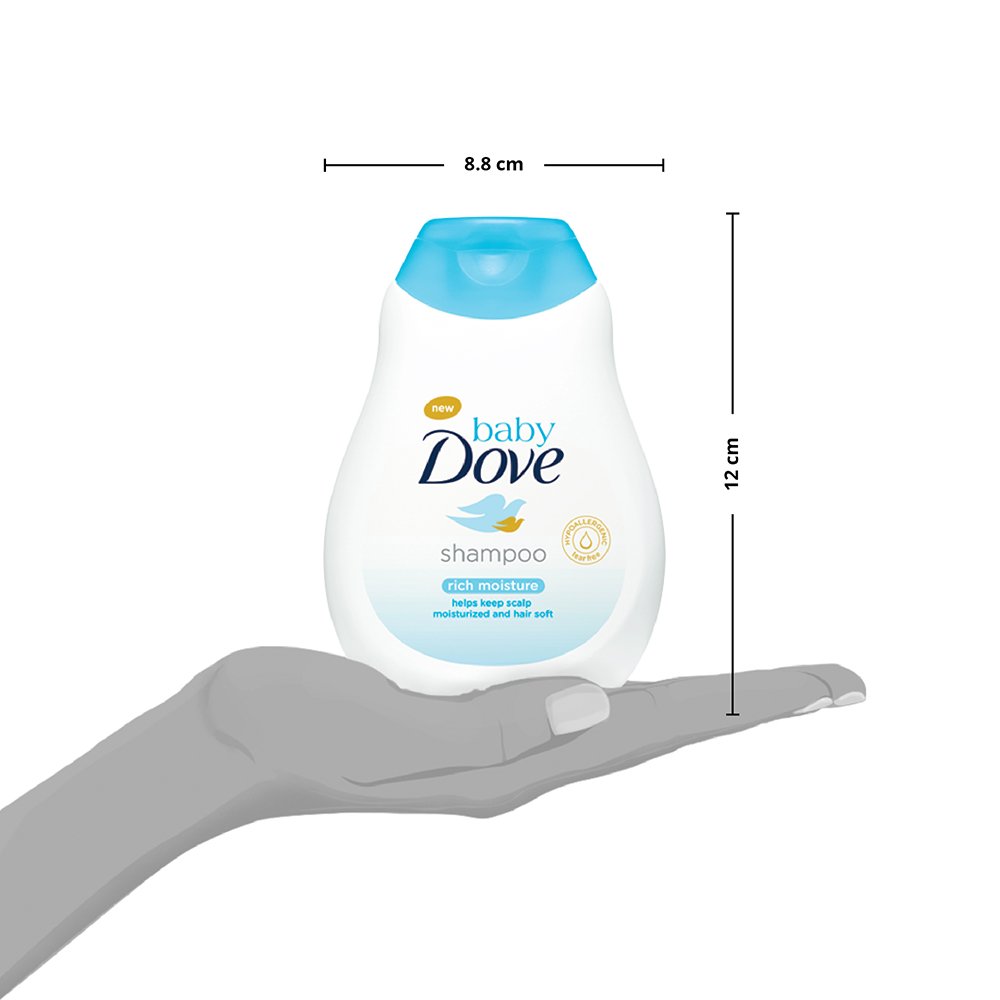 Baby Dove Shampoo 200 ml, Mild No Tears Rich Moisture Baby Shampoo for kids, Gentle Care for Baby's Soft Hair - No sulphate, no Paraben shampoo – view 8