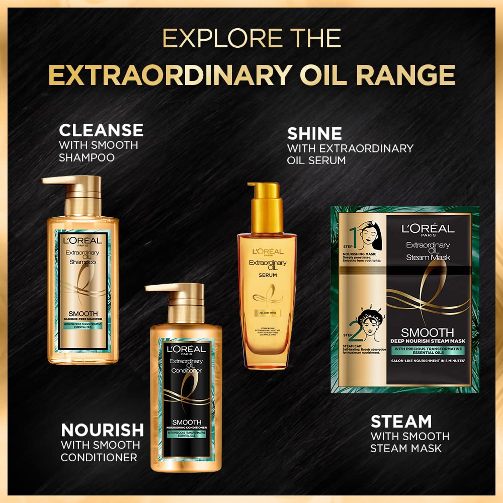 L'Oreal Paris Professional Nourishing Treatment, For Smooth & Straight Frizz-Free hair, Paraben Free, With Precious Essential Oils, Extraordinary Oil Smooth Steam Mask, 20ml + 40g – view 7