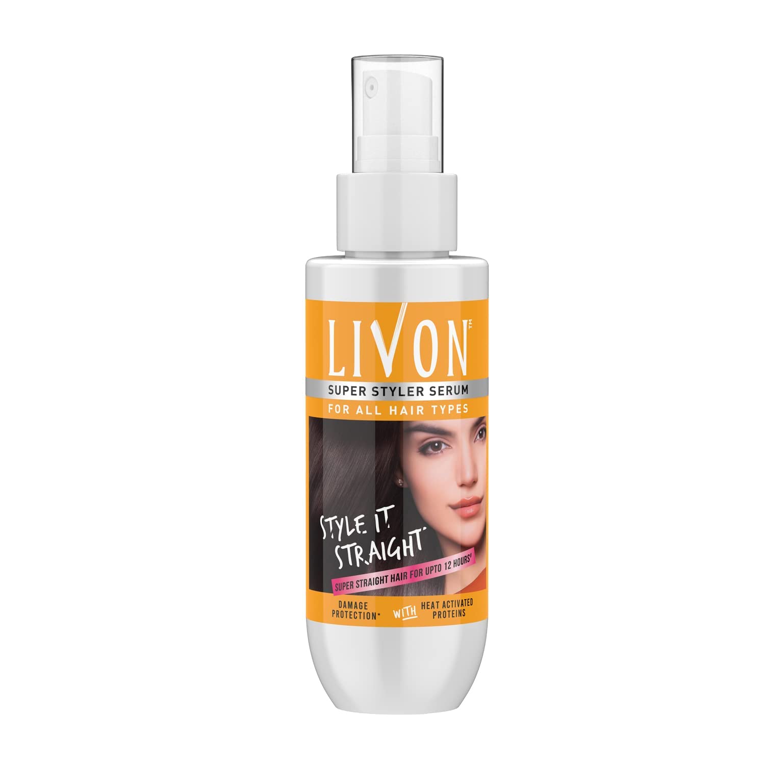 Livon hair serum bottle for smooth straight glossy styling