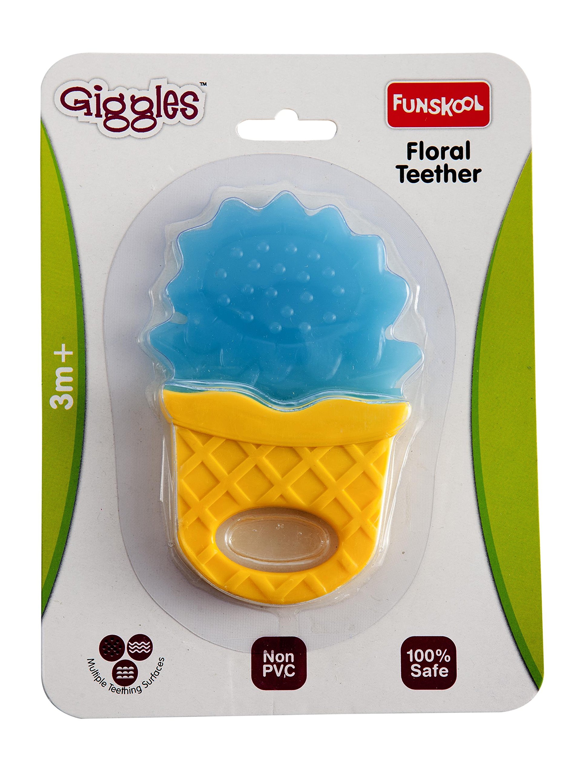 Giggles - Floral Teether , Teether for Babies to soothen their gums, Easy to Grasp,hold and chew, 3 months & above, Infant Toys – view 2