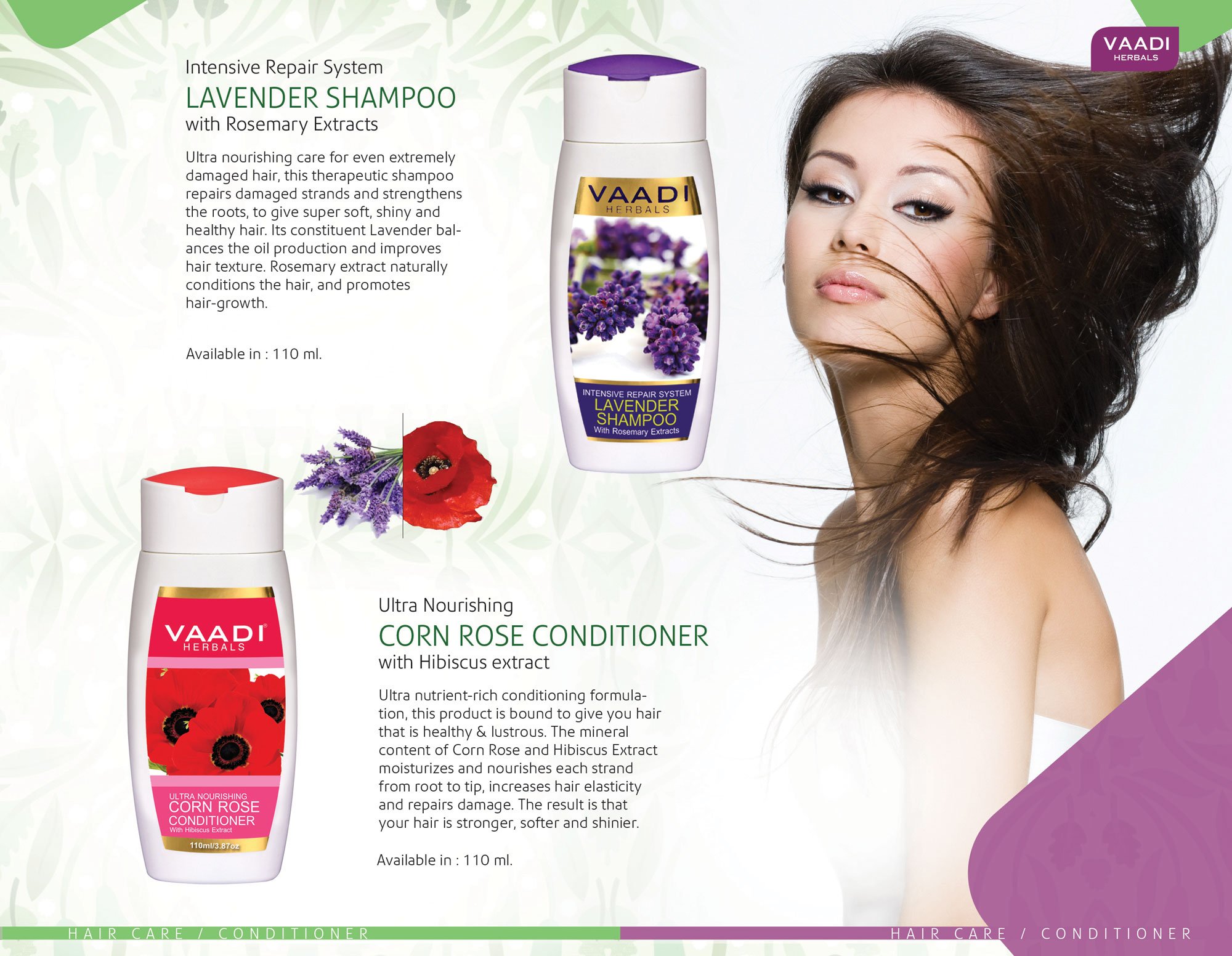 Vaadi Herbals Lavender Shampoo, 110ml with Corn Rose Conditioner, 110ml – view 3