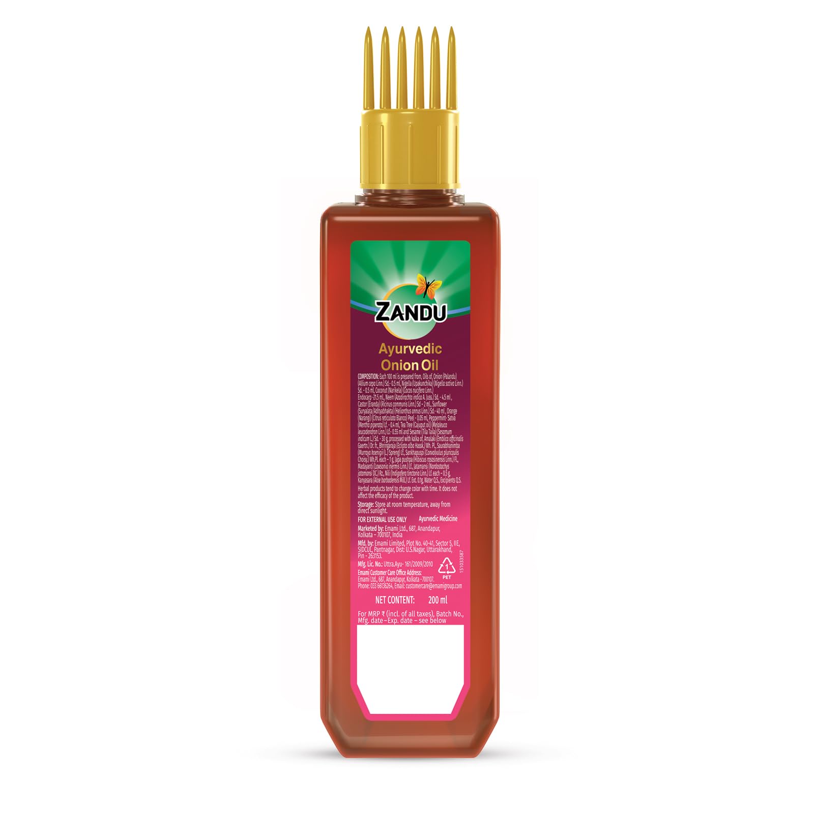 Zandu Ayurvedic Onion Oil (200ml): Power of Onions for Strong & Smooth hair – view 9