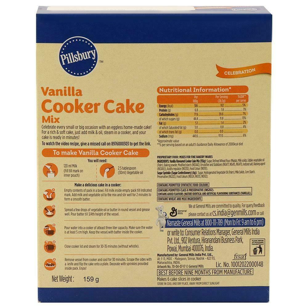 Pillsbury Eggless Vanilla Cooker Cake Mix 159 G – view 2