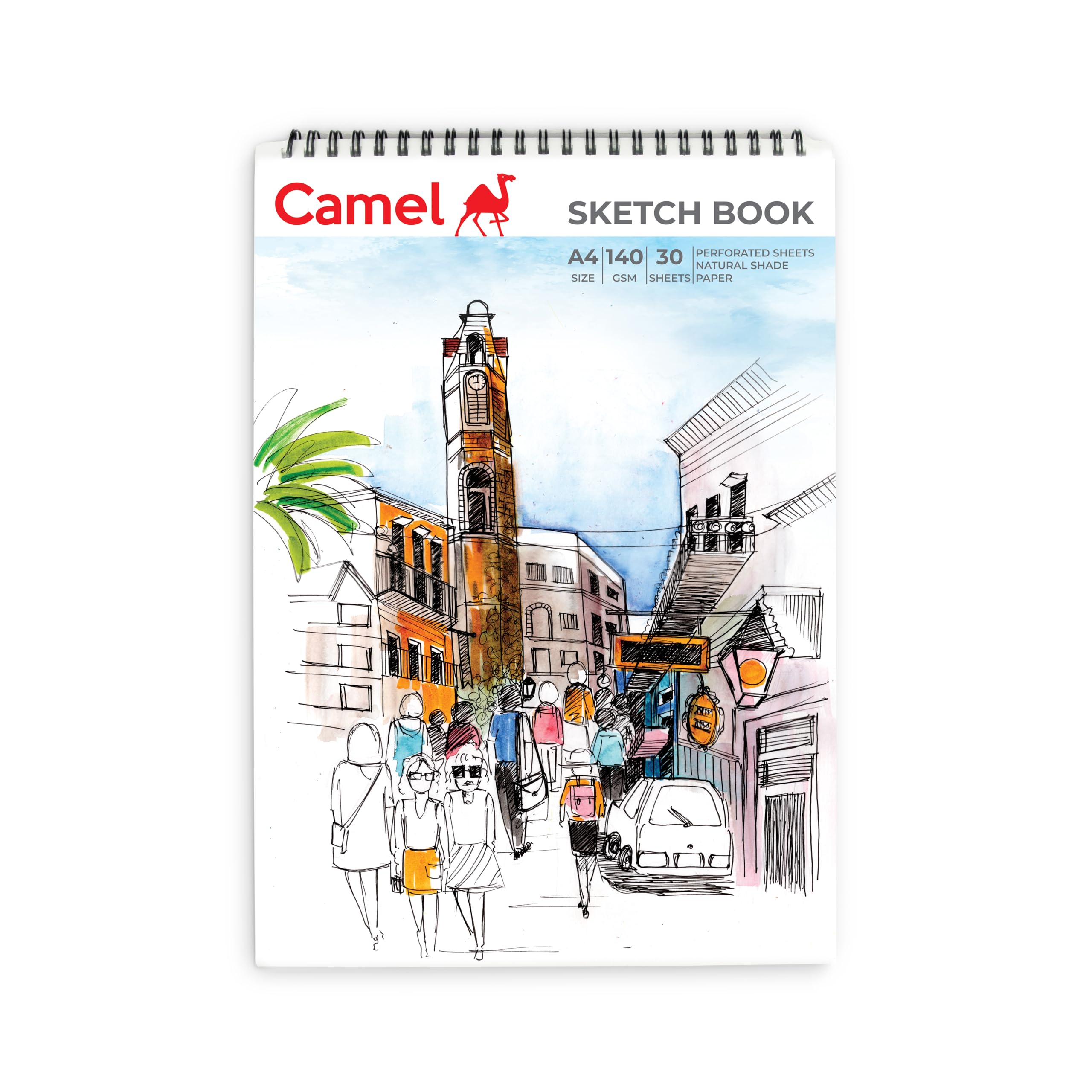 Camel 140 GSM A4 sketch book with perforated matte pages