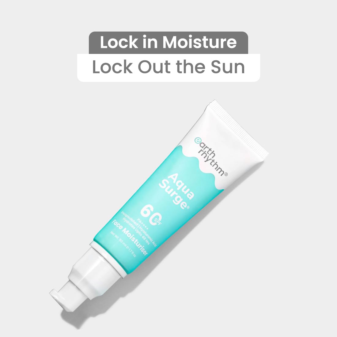 Earth Rhythm Cream Aqua Surge Face Moisturizer With Spf 60 Pa++++ Infused With Hyaluronic Acid For Intense Hydration And Moisture Locking Upto 48 Hours, For Dry Skin - 50Ml – view 2